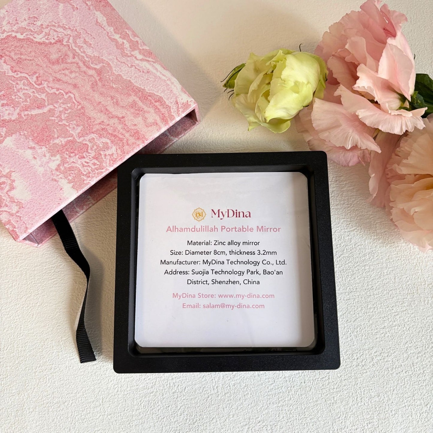 Alhamdulillah Pocket Mirror – Elegant Islamic Compact Mirror by MyDina