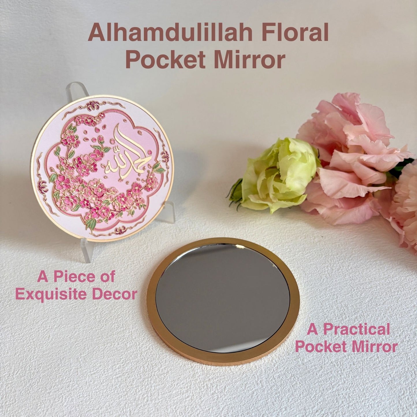 Alhamdulillah Pocket Mirror – Elegant Islamic Compact Mirror by MyDina