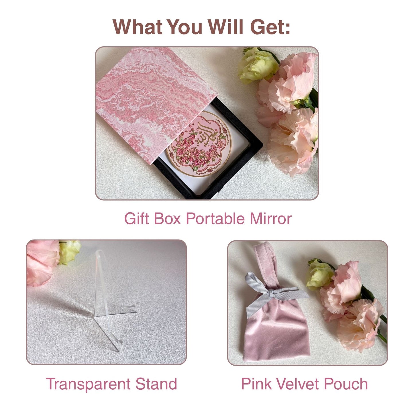 Alhamdulillah Pocket Mirror – Elegant Islamic Compact Mirror by MyDina