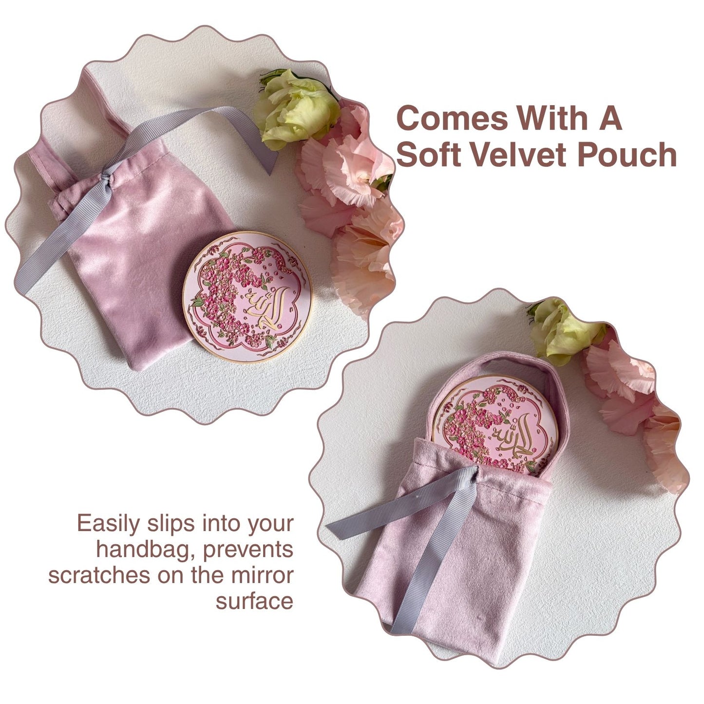 Alhamdulillah Pocket Mirror – Elegant Islamic Compact Mirror by MyDina