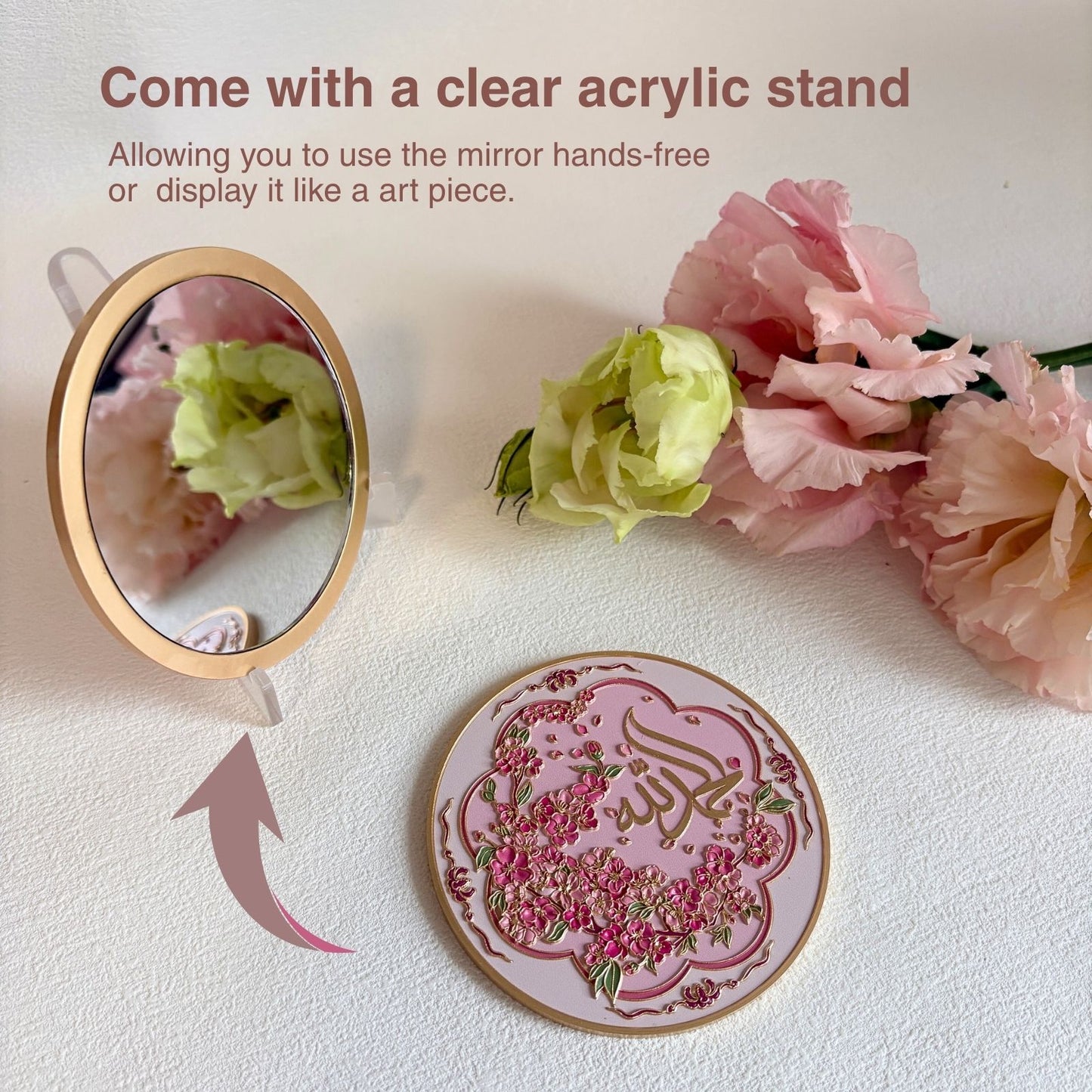 Alhamdulillah Pocket Mirror – Elegant Islamic Compact Mirror by MyDina