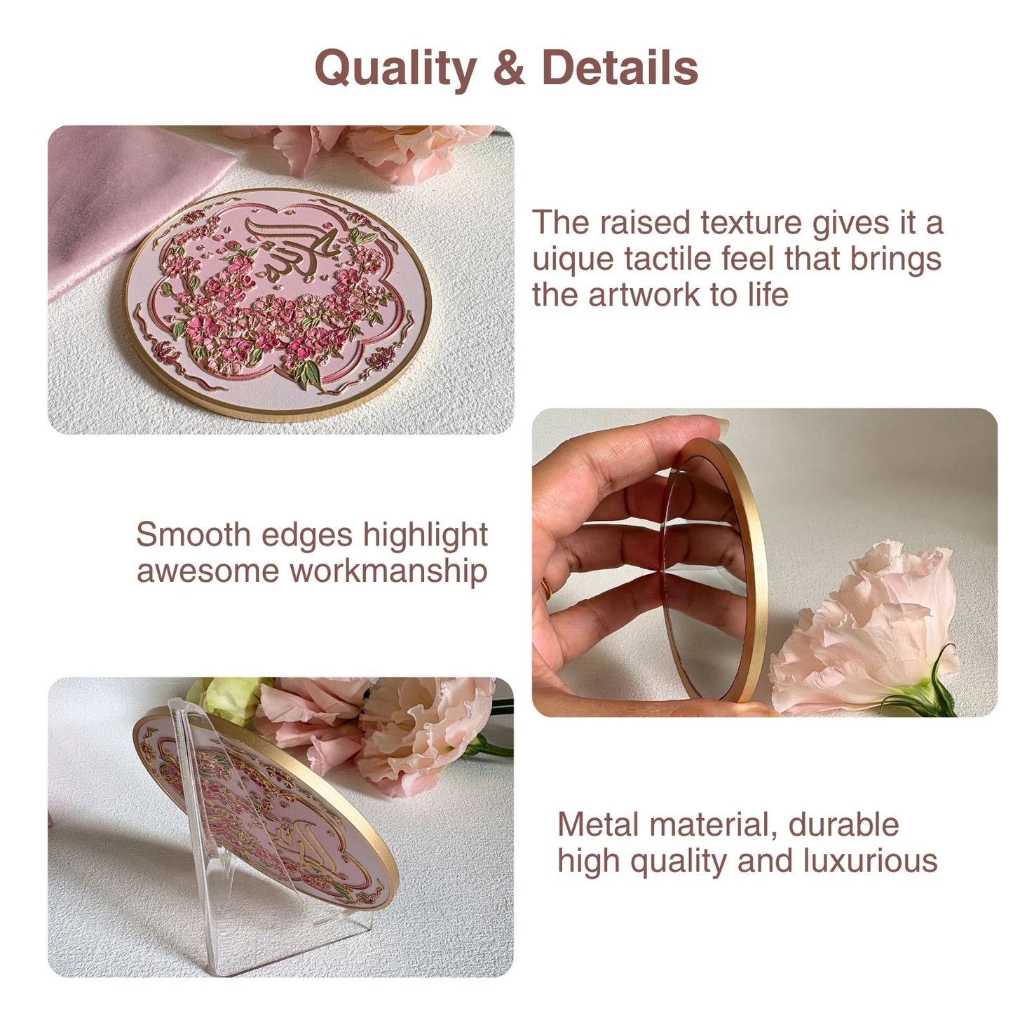 Alhamdulillah Pocket Mirror – Elegant Islamic Compact Mirror by MyDina
