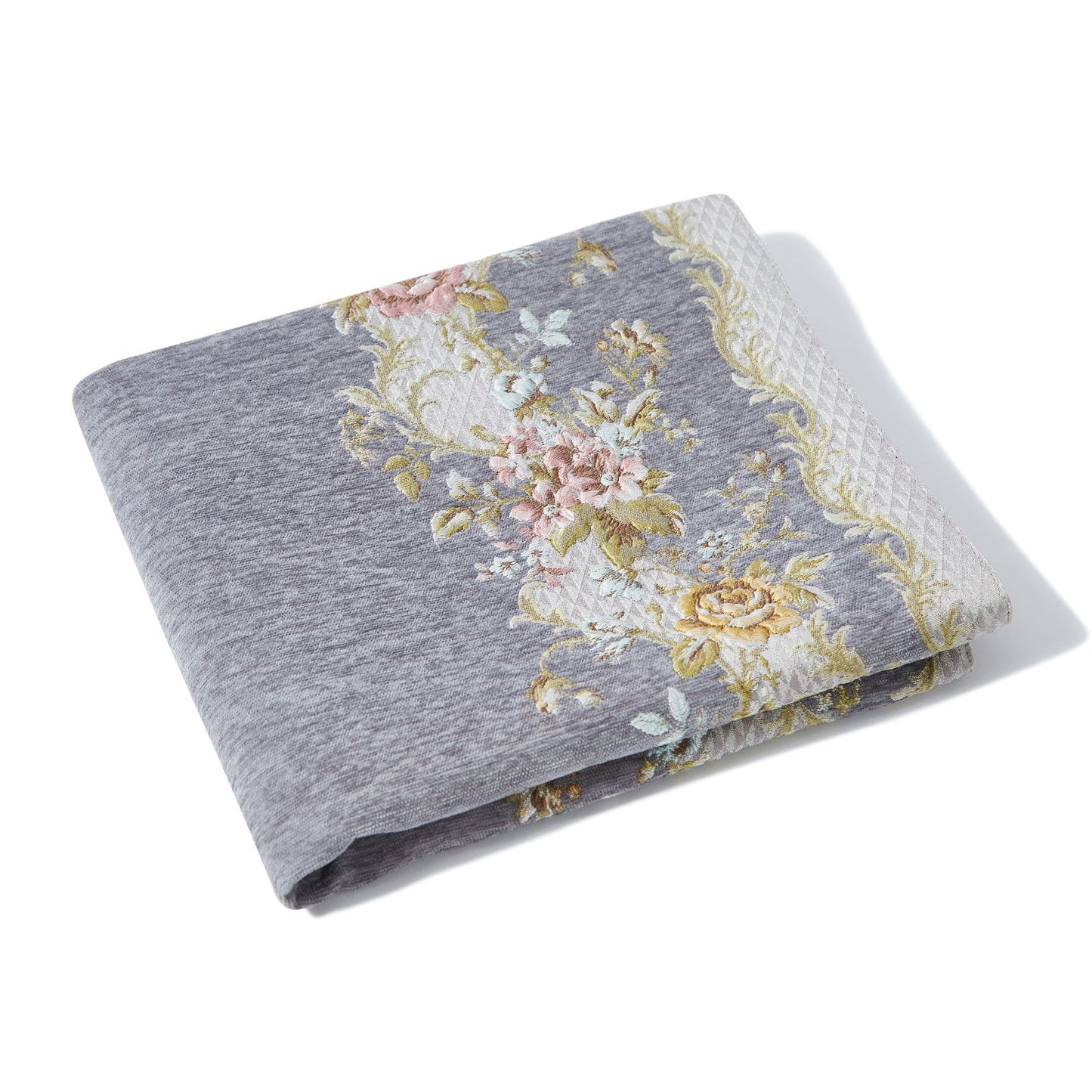 Diamond Pattern Embroidered Rug With Latex Pad