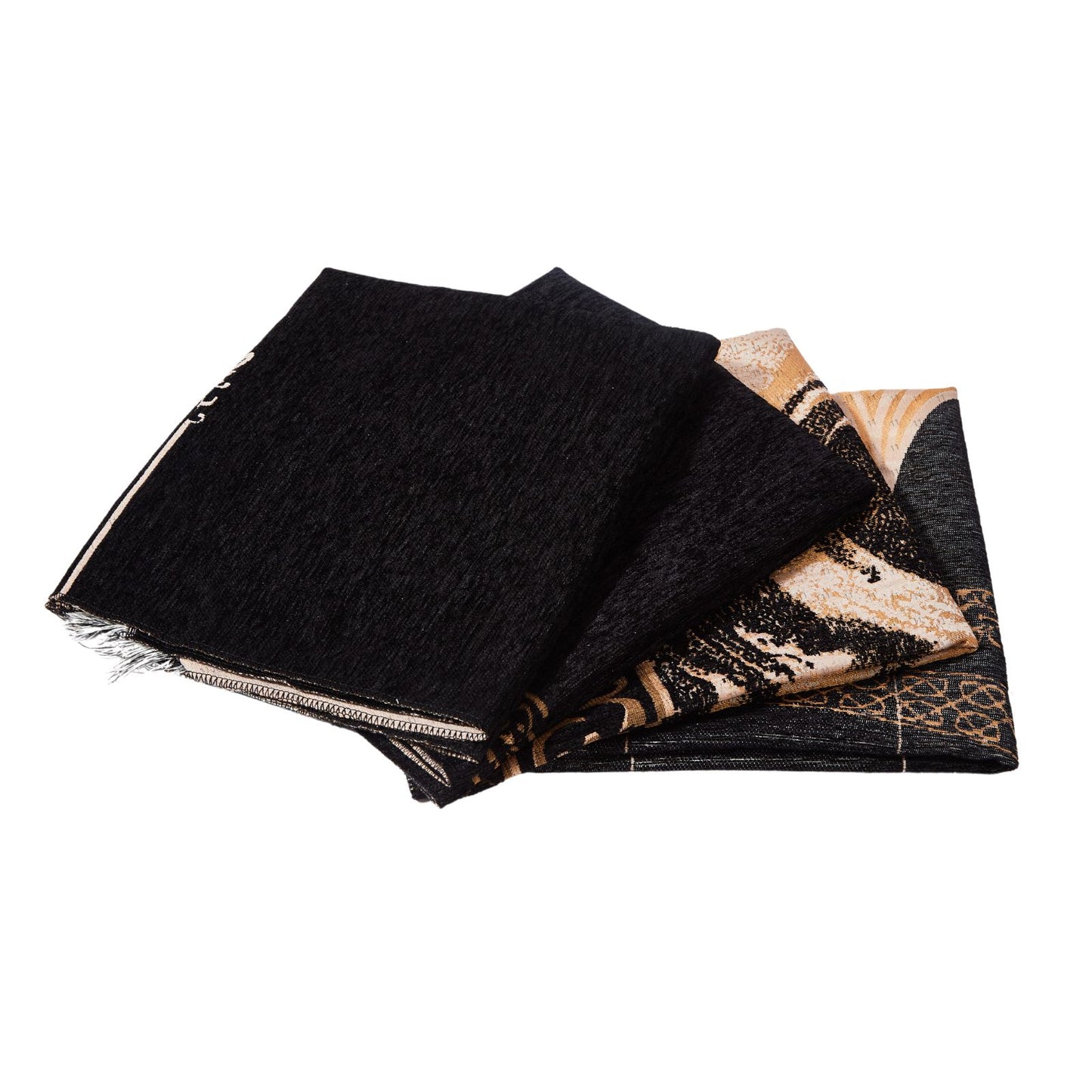 Thin Black Muslim Prayer Rug With Kaaba Pattern