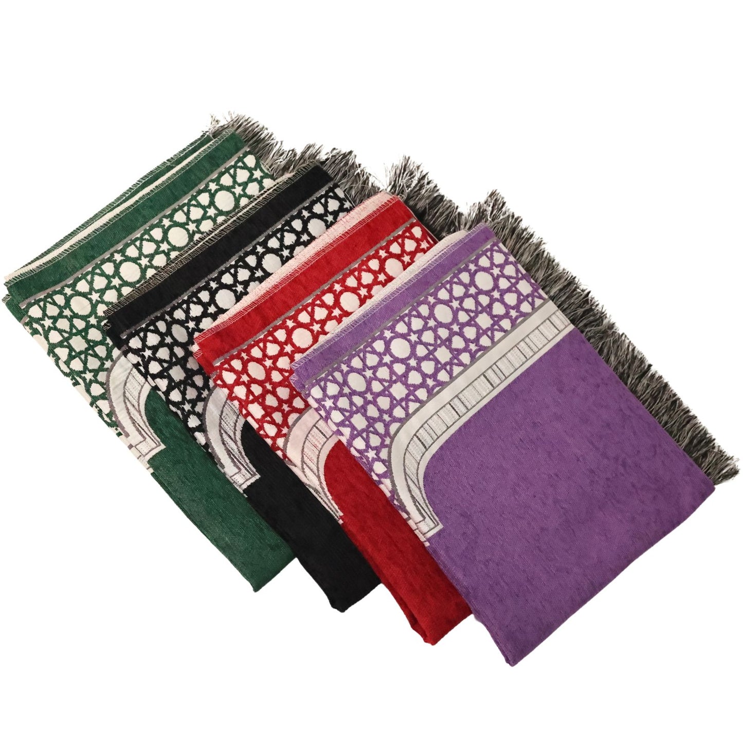 Thin Geometric Star Pattern Muslim Prayer Rug