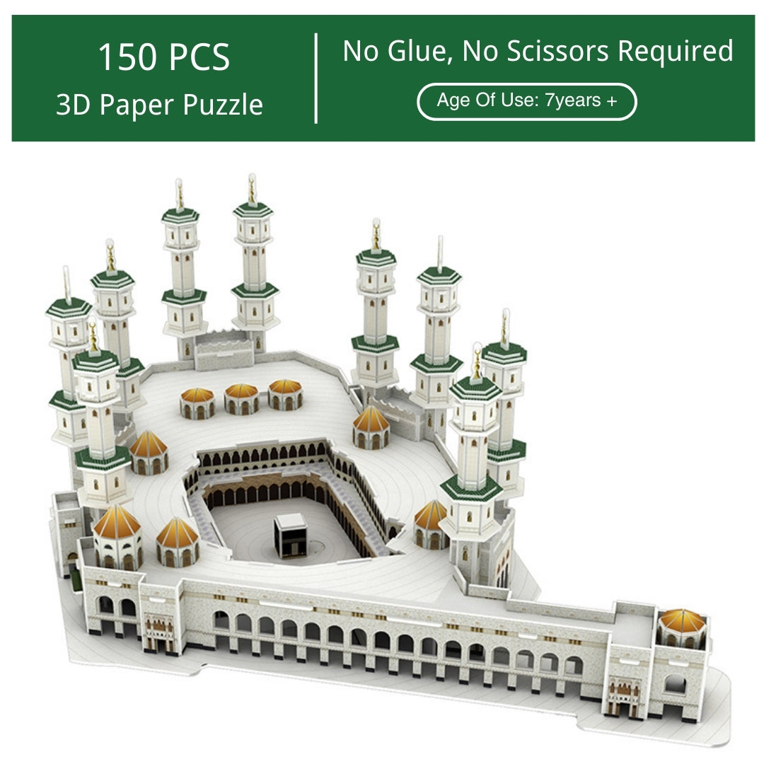 3D Paper Puzzle Of Mecca Grand Mosque