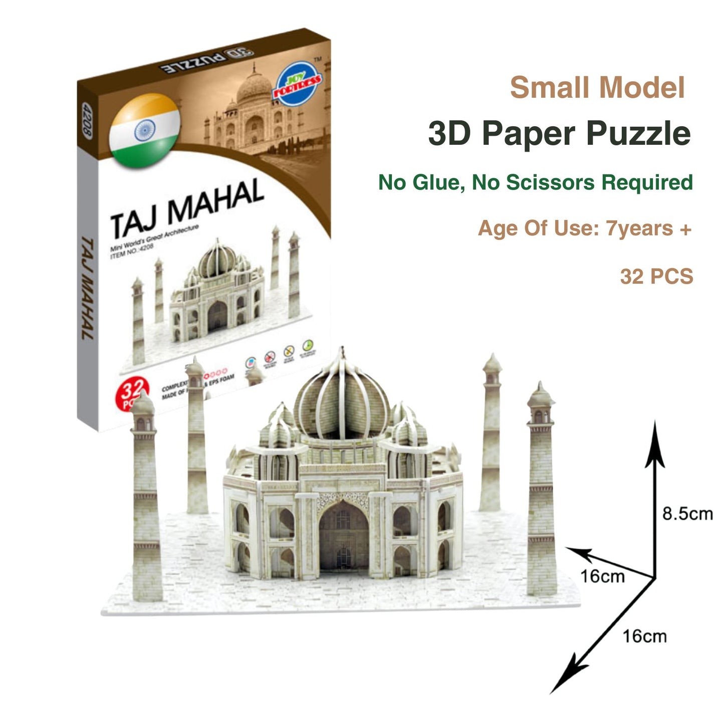3D Paper Puzzle Of Taj Mahal