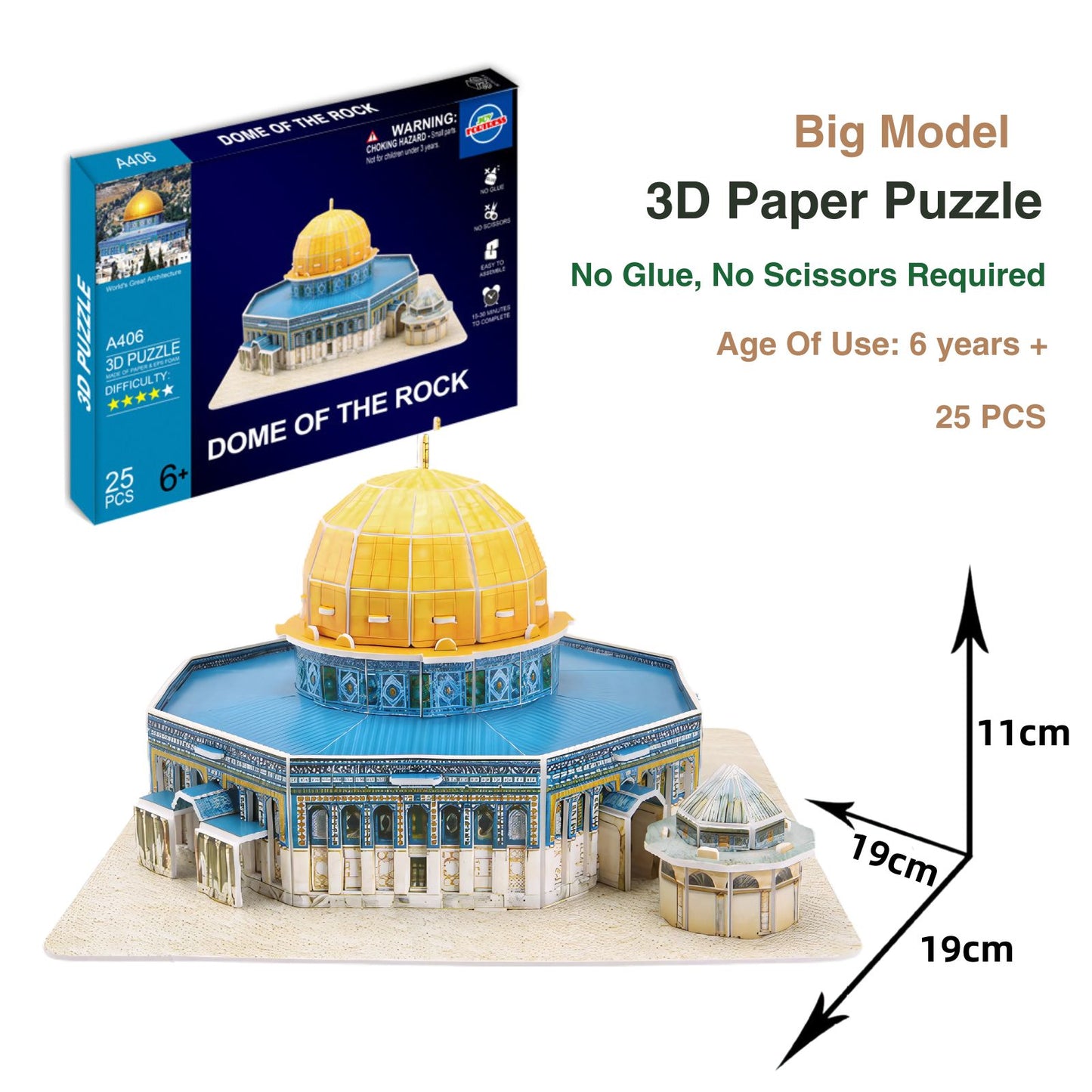3D Paper Puzzle Of Dome Of The Rock