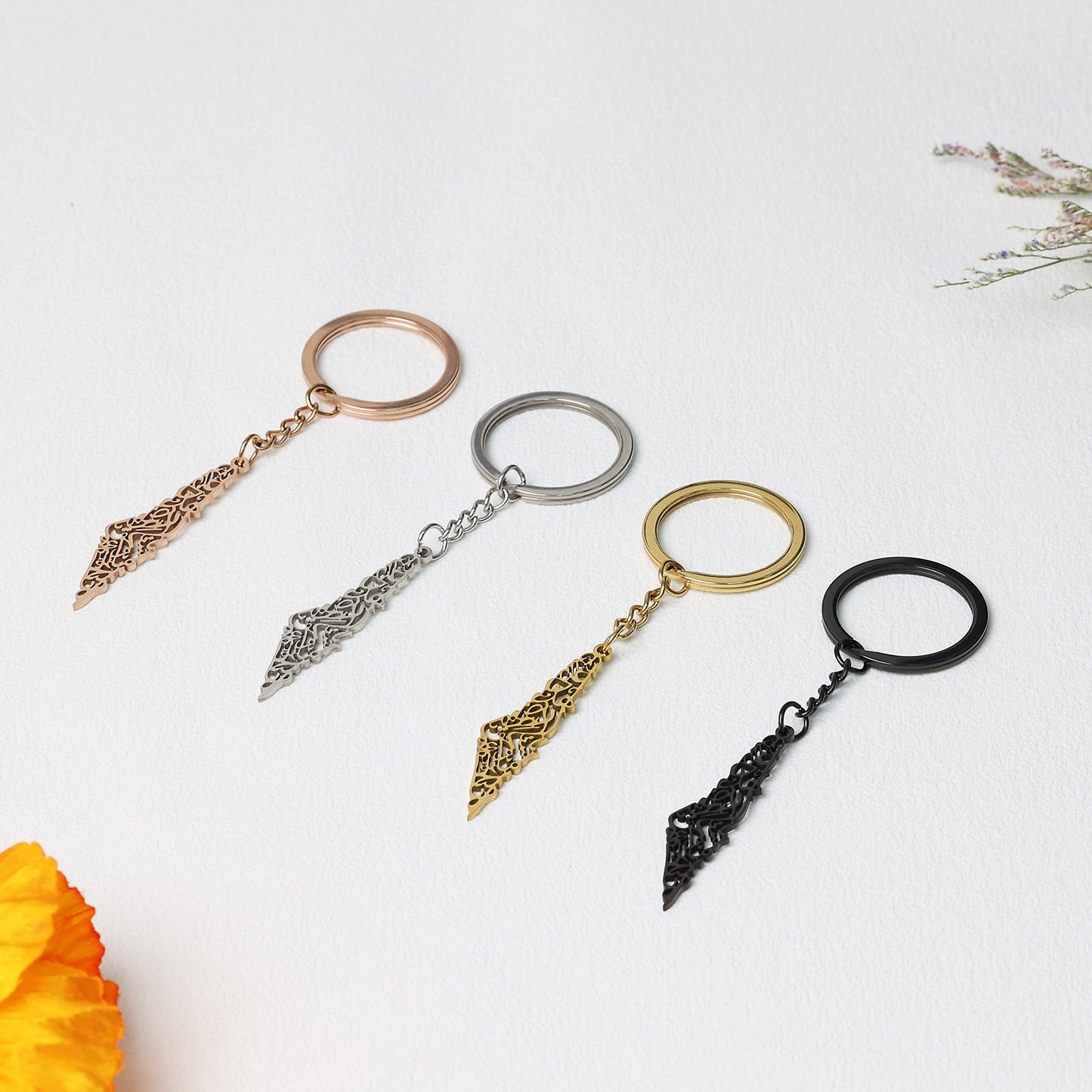 Arabic Calligraphy Palestine Keychain