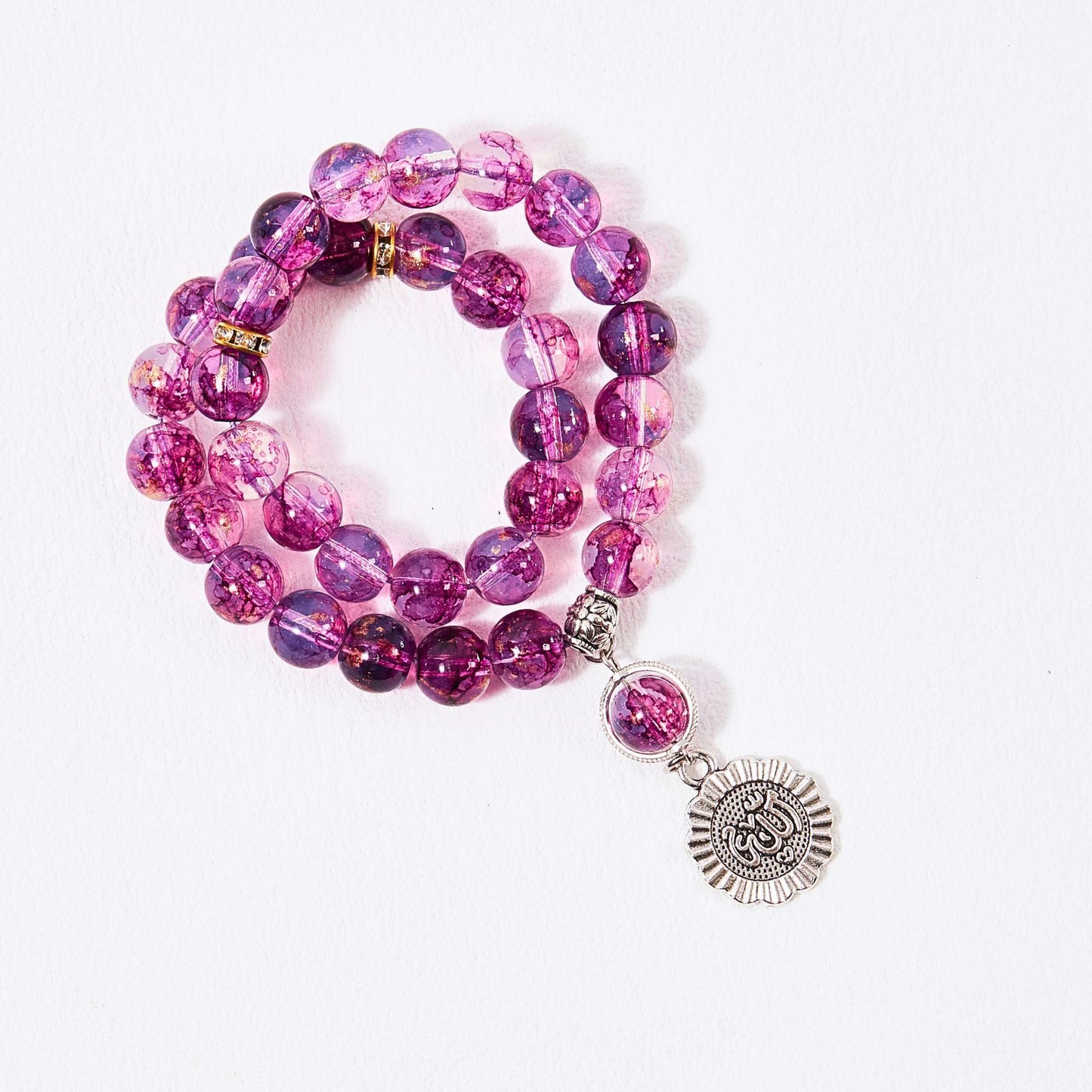 Crack Glass Tasbih With Allah Name Pendant