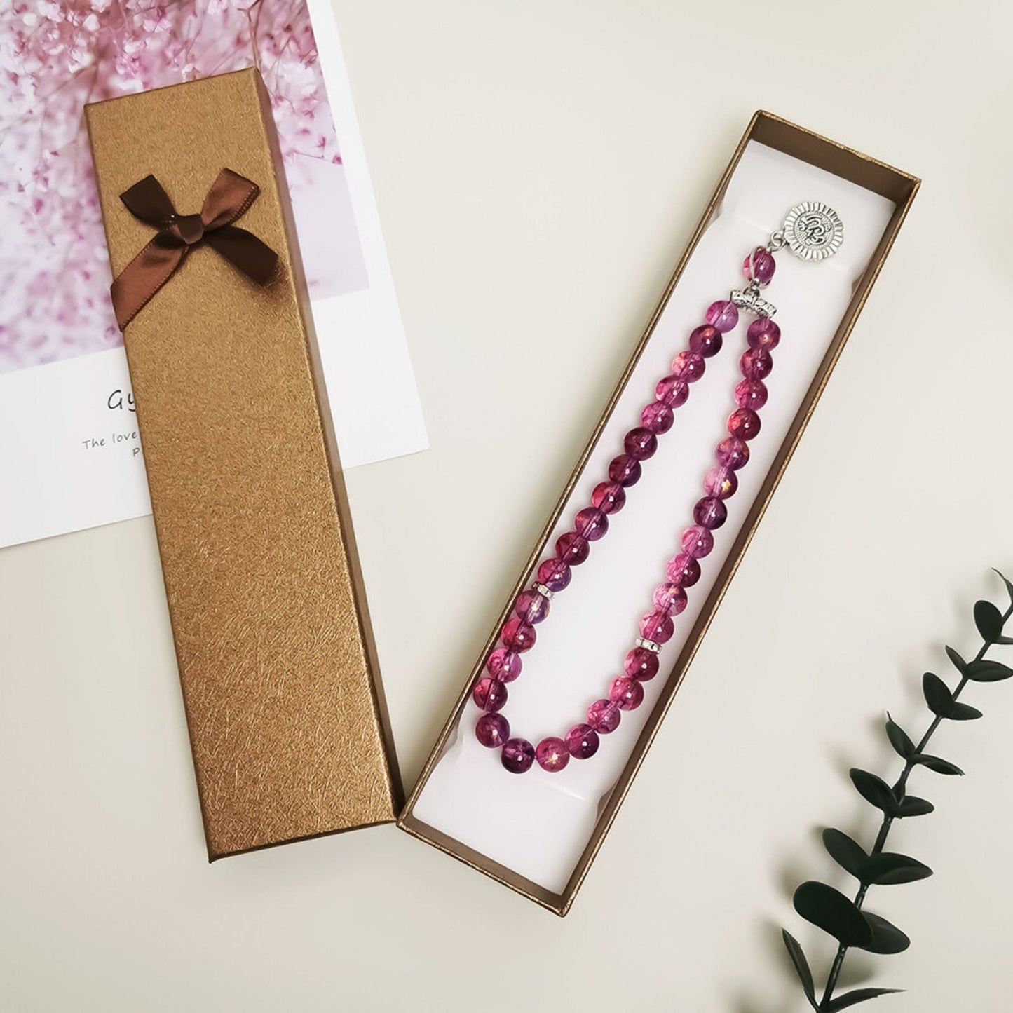Crack Glass Tasbih With Allah Name Pendant