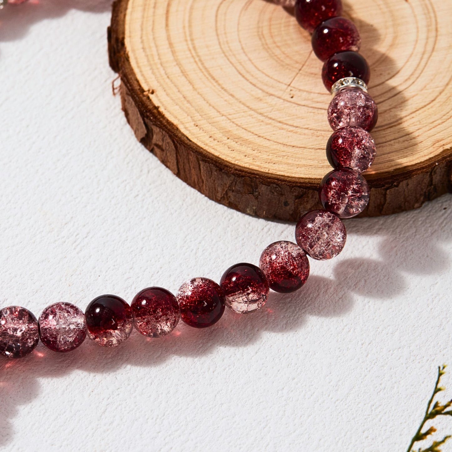 Crack Glass With Leaf–Tasbih Islamic Prayer Beads