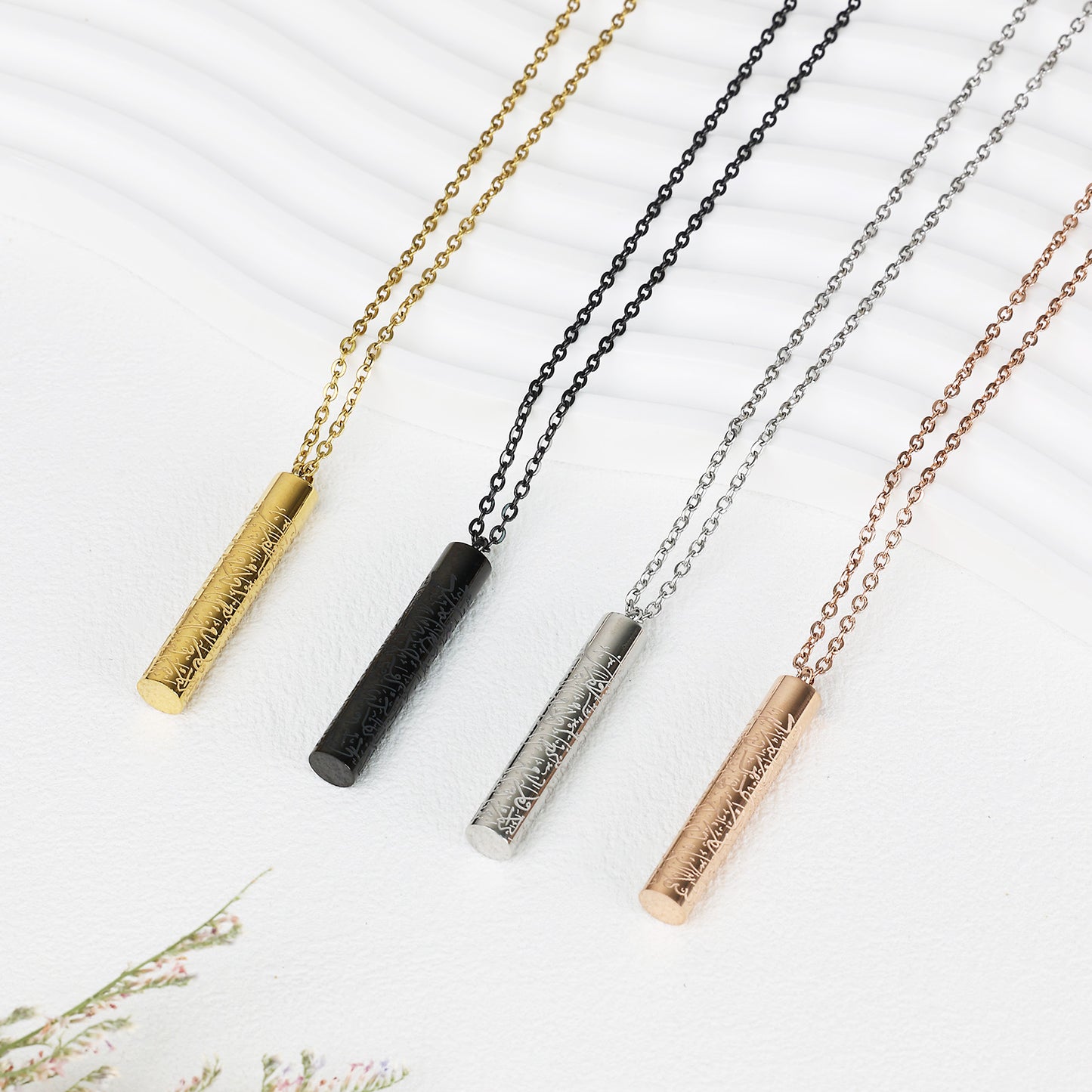 Cylindrical Arabic Necklace
