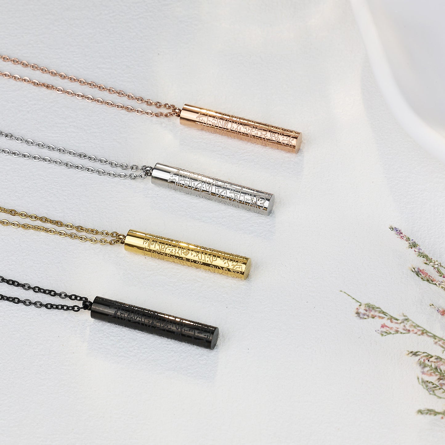 Cylindrical Arabic Necklace