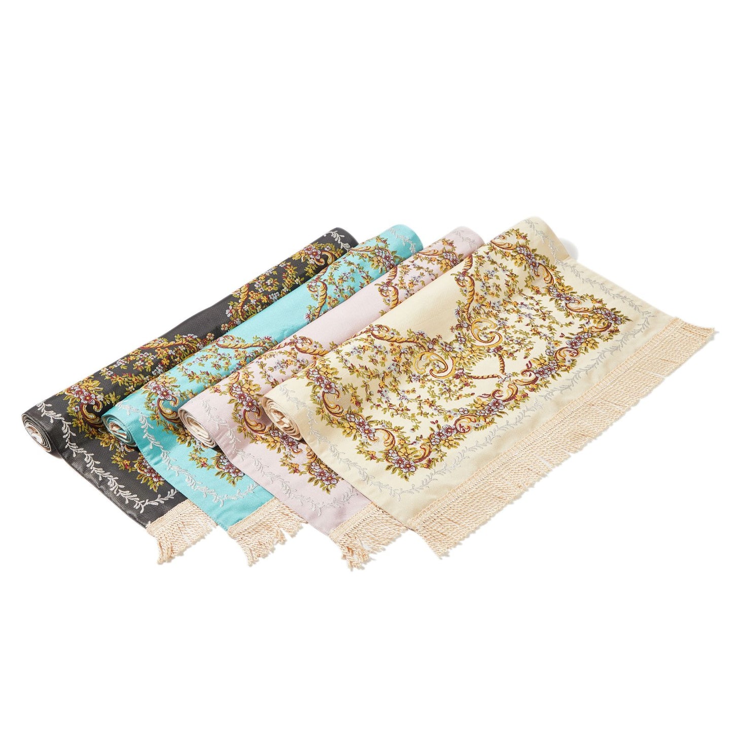 Detailed Floral Embroidered Prayer Rug Islam