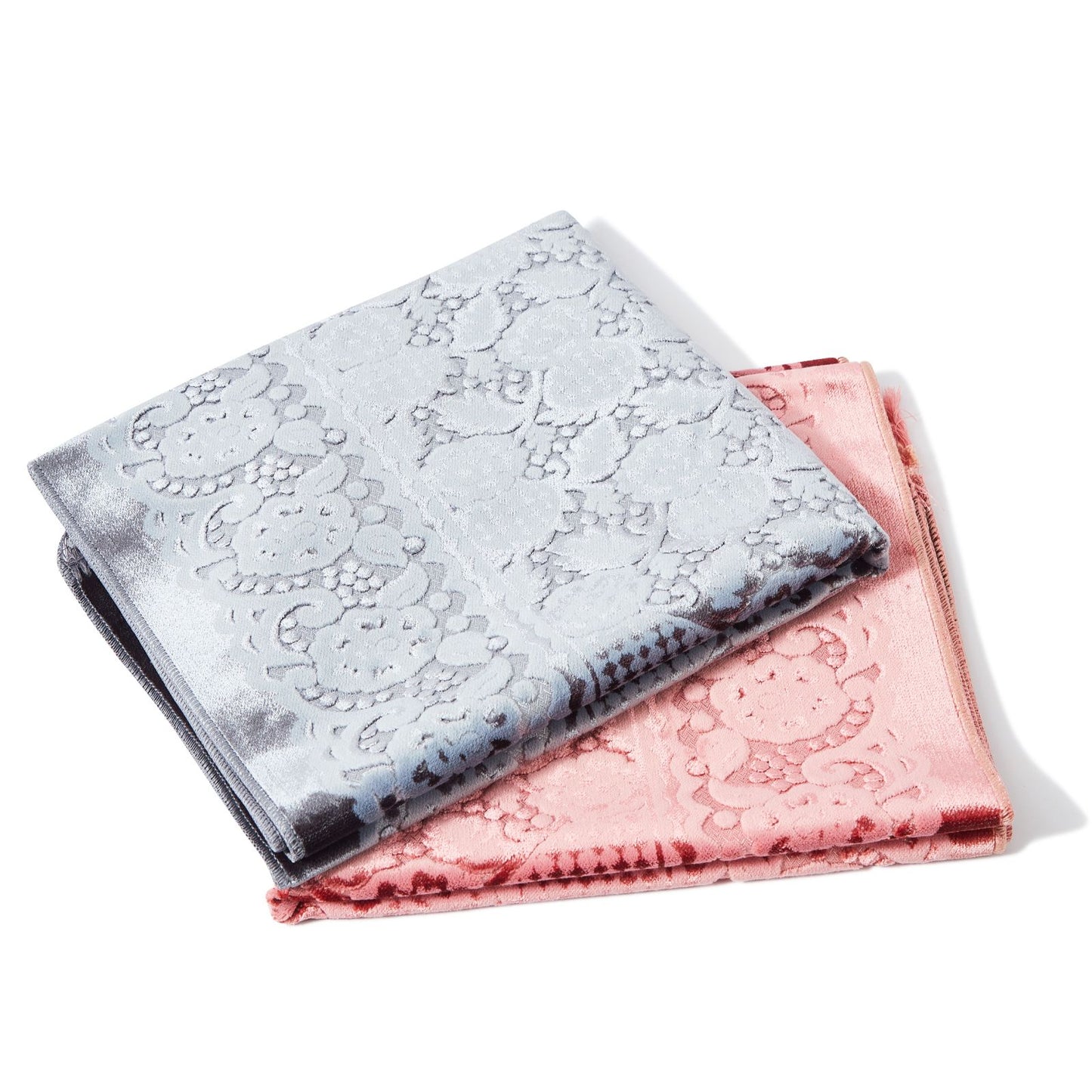 Glossy Embossed Flower & Leaves Prayer Rug