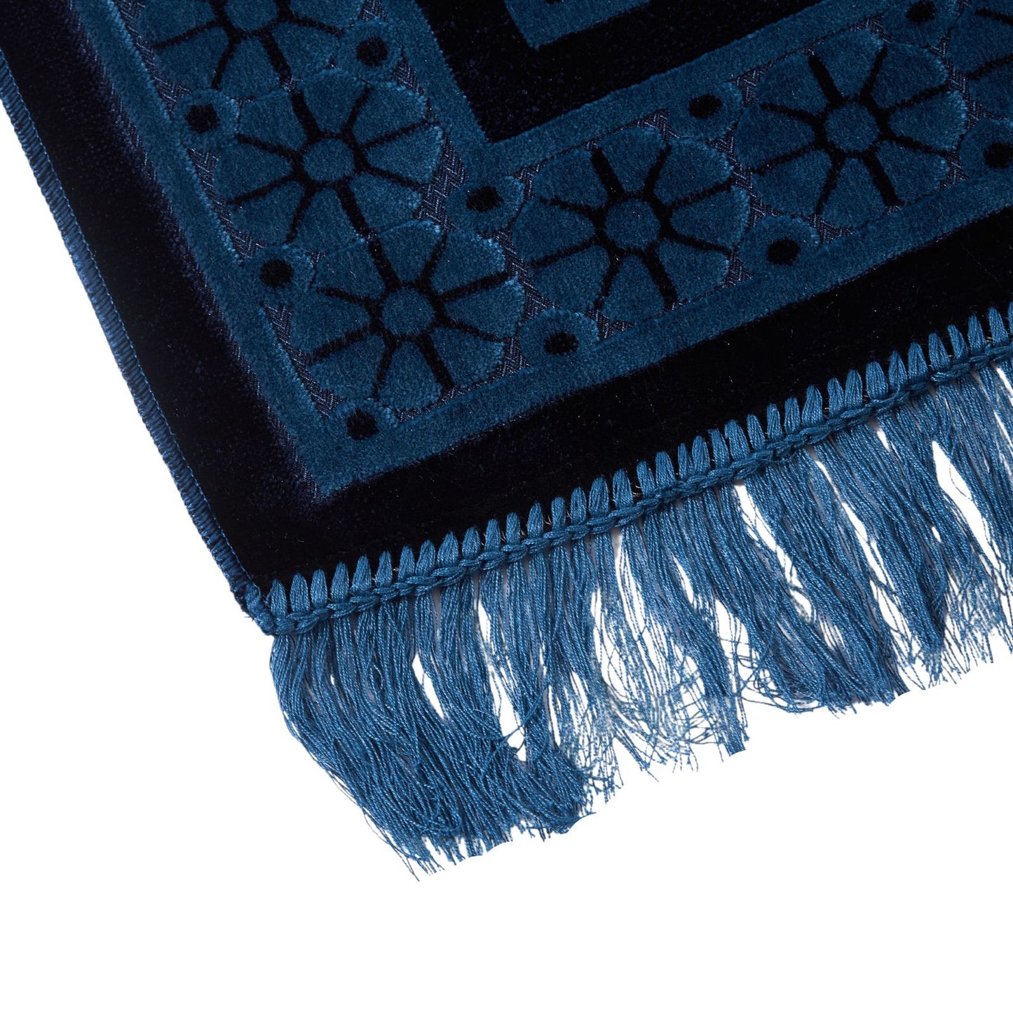 Glossy Embossed Flowers Muslim Prayer Rug