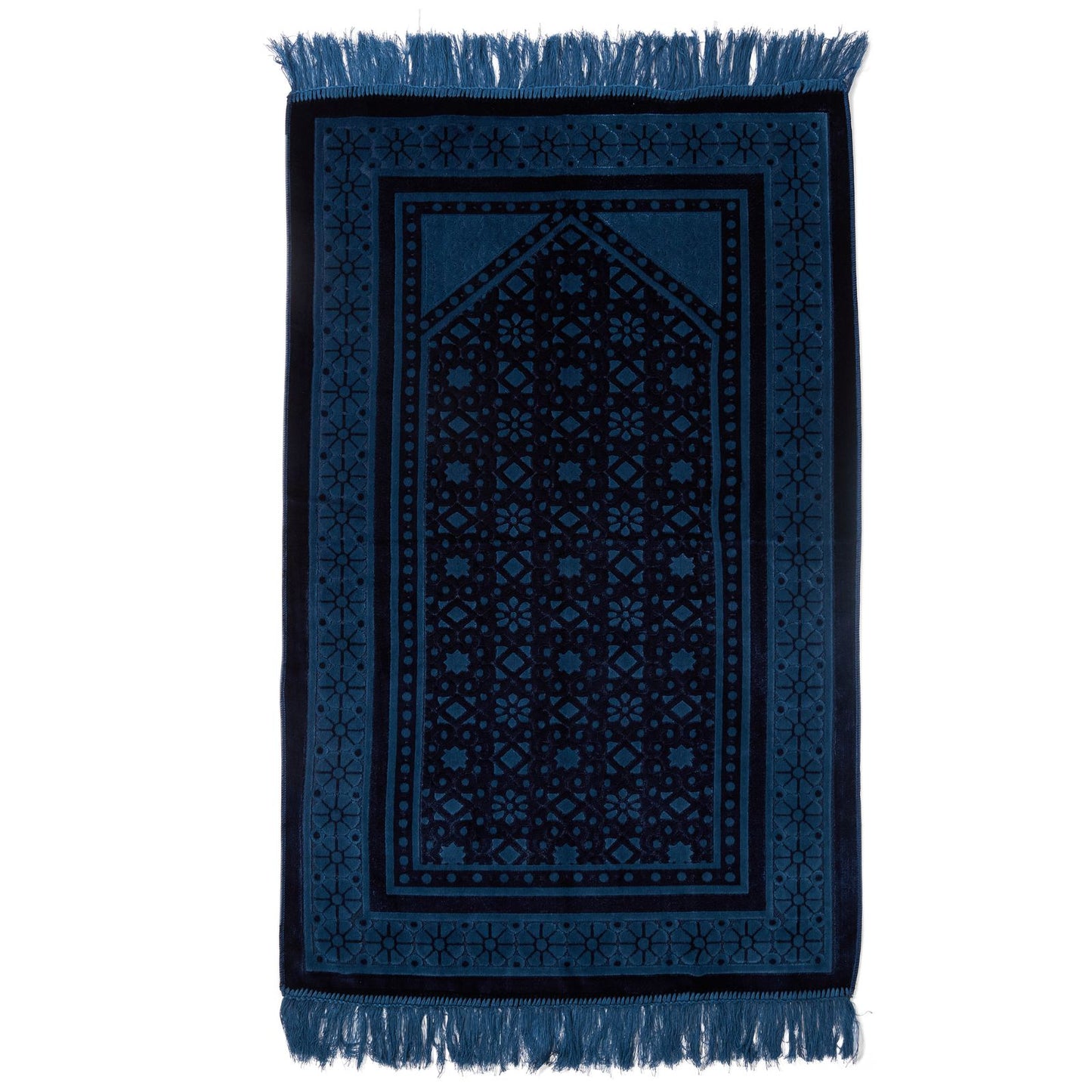 Glossy Embossed Flowers Muslim Prayer Rug