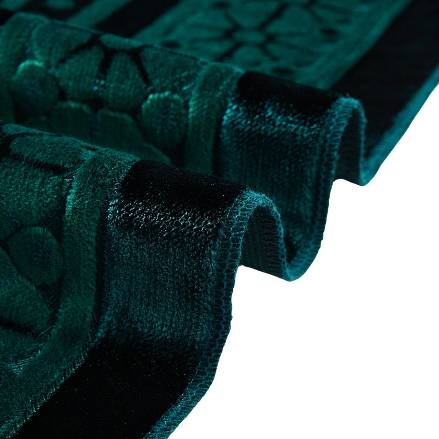 Glossy Embossed Flowers Muslim Prayer Rug