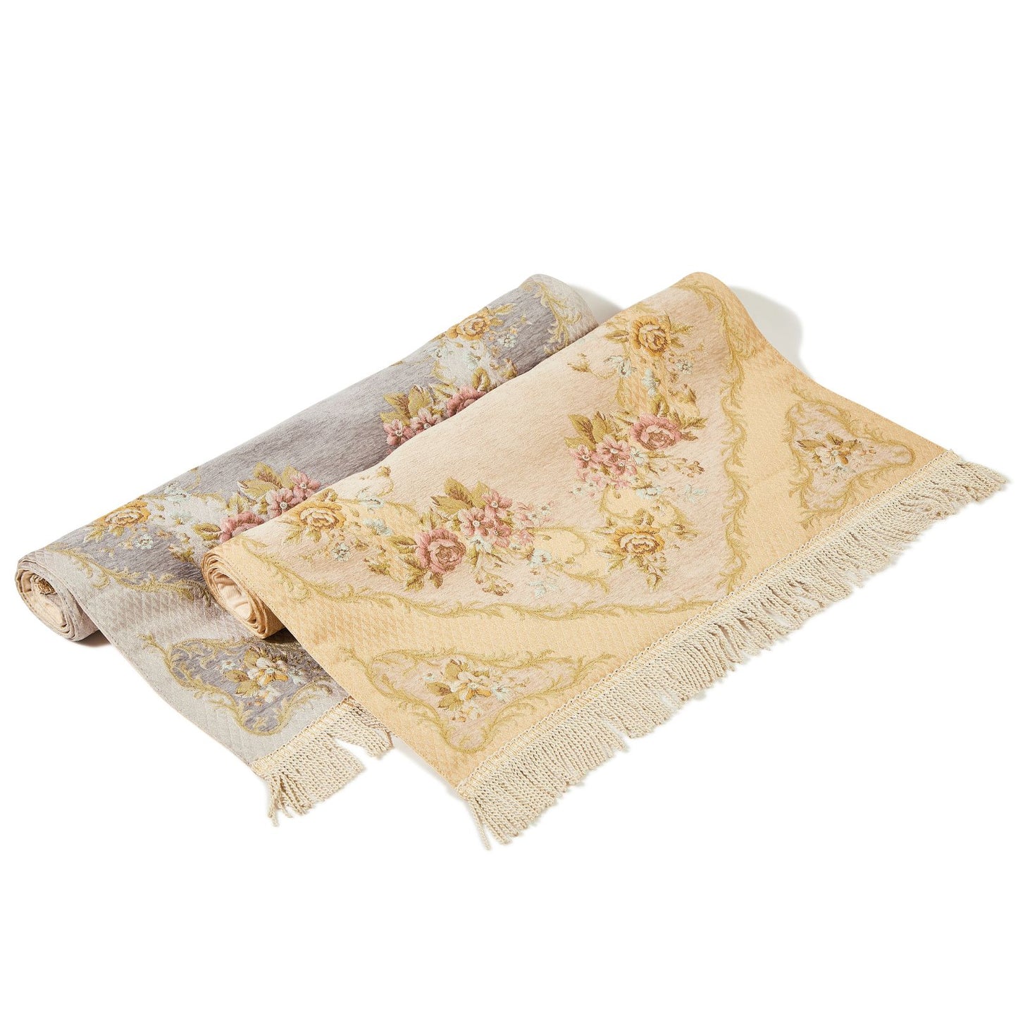 Diamond Pattern Embroidered Rug With Latex Pad