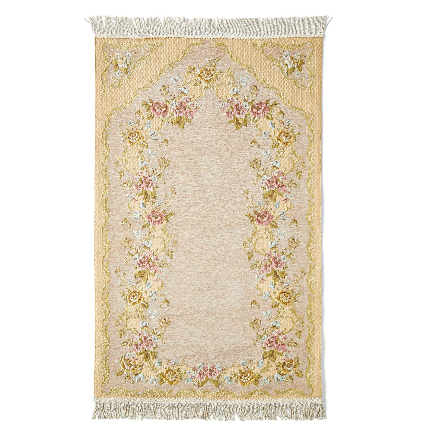 Diamond Pattern Embroidered Rug With Latex Pad