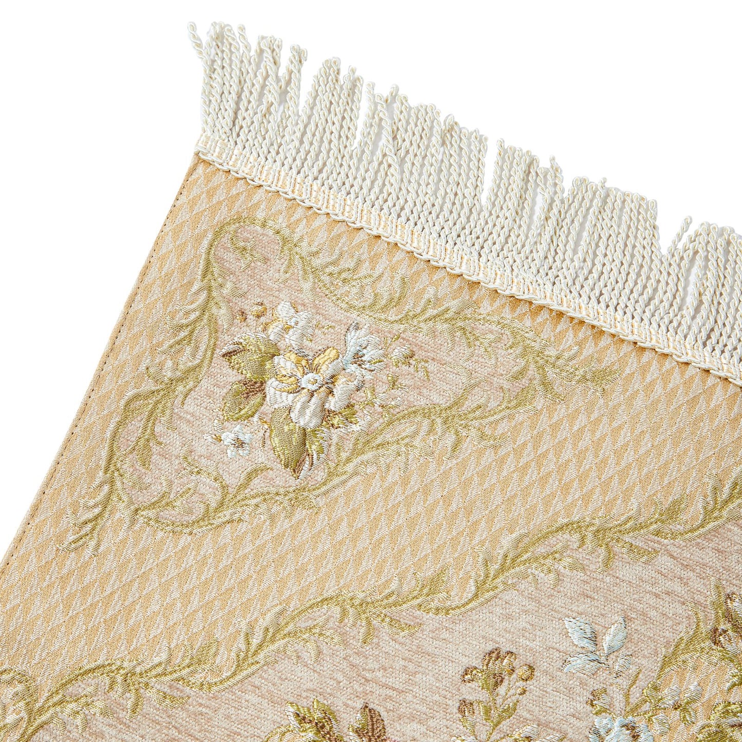 Diamond Pattern Embroidered Rug With Latex Pad