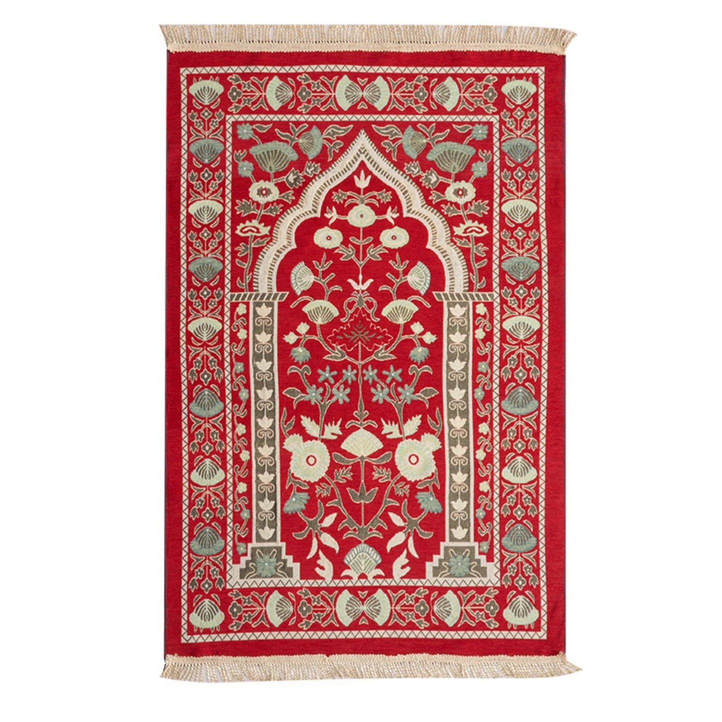 Thin Fan-Shaped Flower Prayer Rug