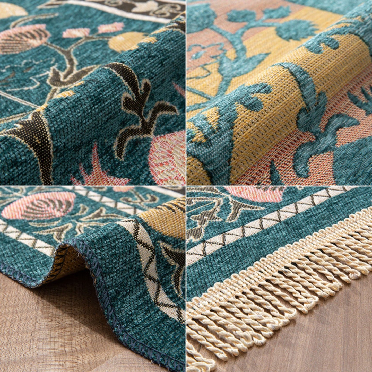 Thin Fan-Shaped Flower Prayer Rug