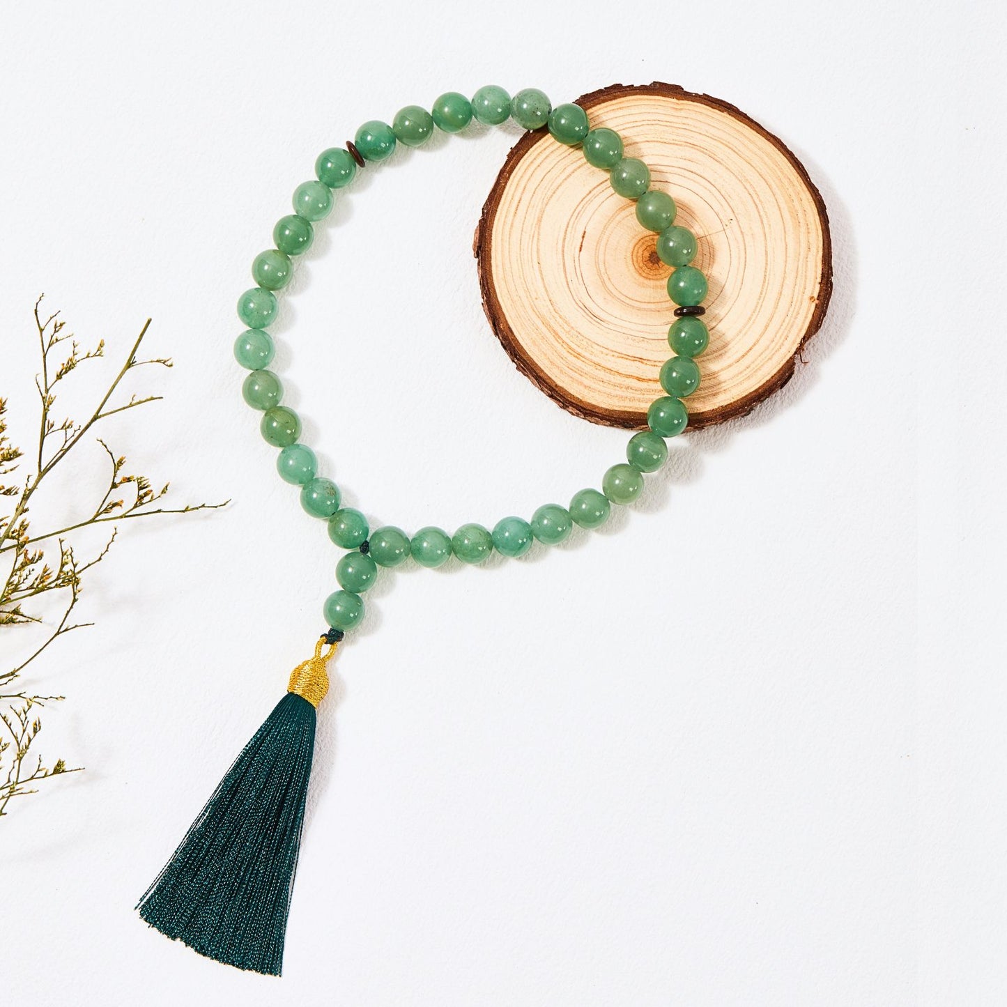 Natural Green Aventurine–Tasbih Muslim Prayer Beads