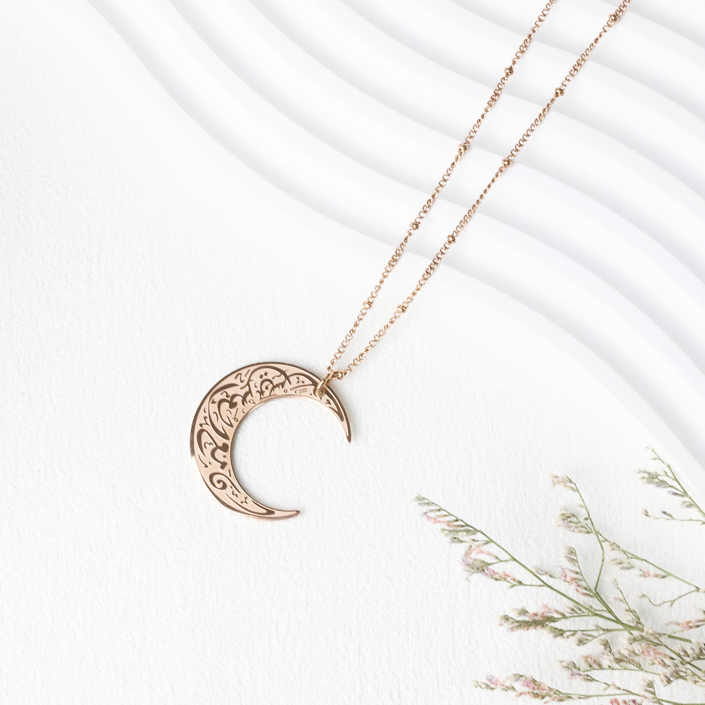 "With Hardship Comes Ease" Moon Necklace