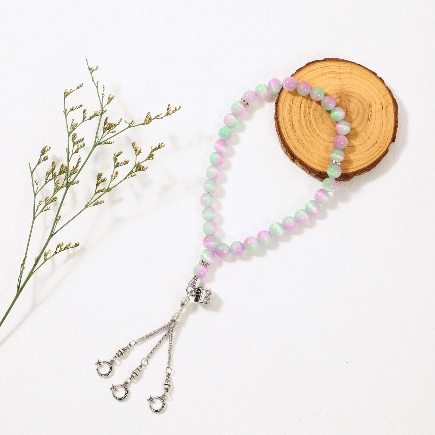 Imitate Opal With Kaaba–Tasbih Muslim Prayer Beads