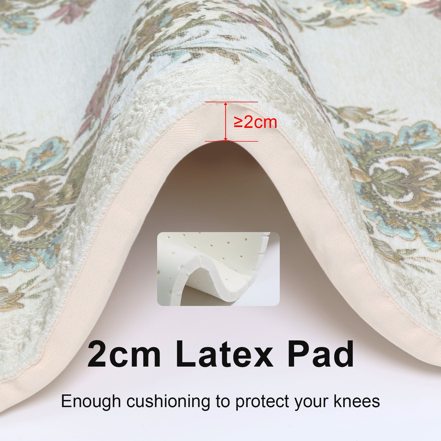 Diamond Pattern Embroidered Rug With Latex Pad
