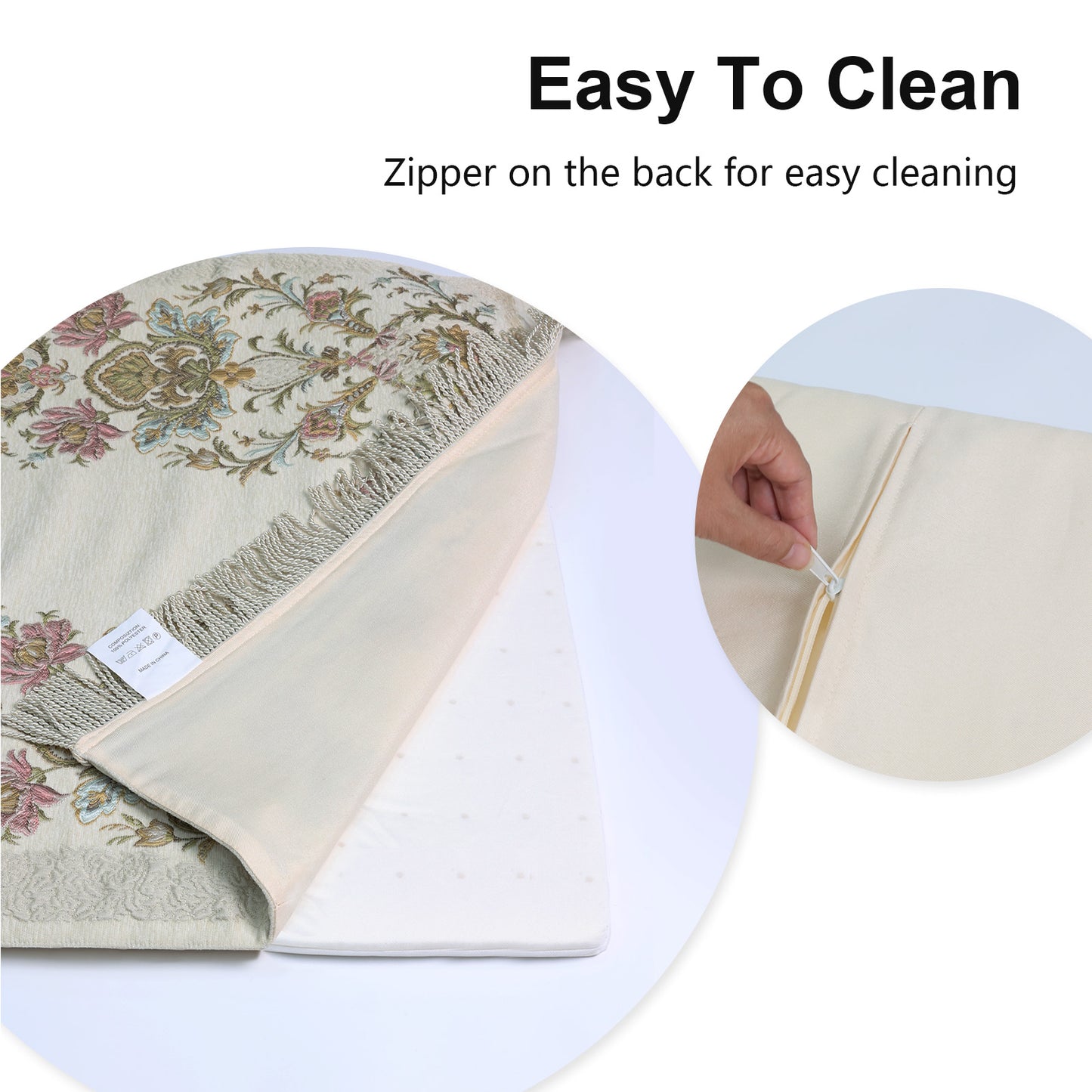 Diamond Pattern Embroidered Rug With Latex Pad