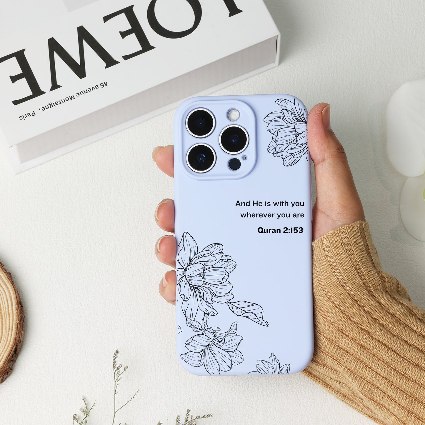 Magnolia with Quran Quote Phone Case