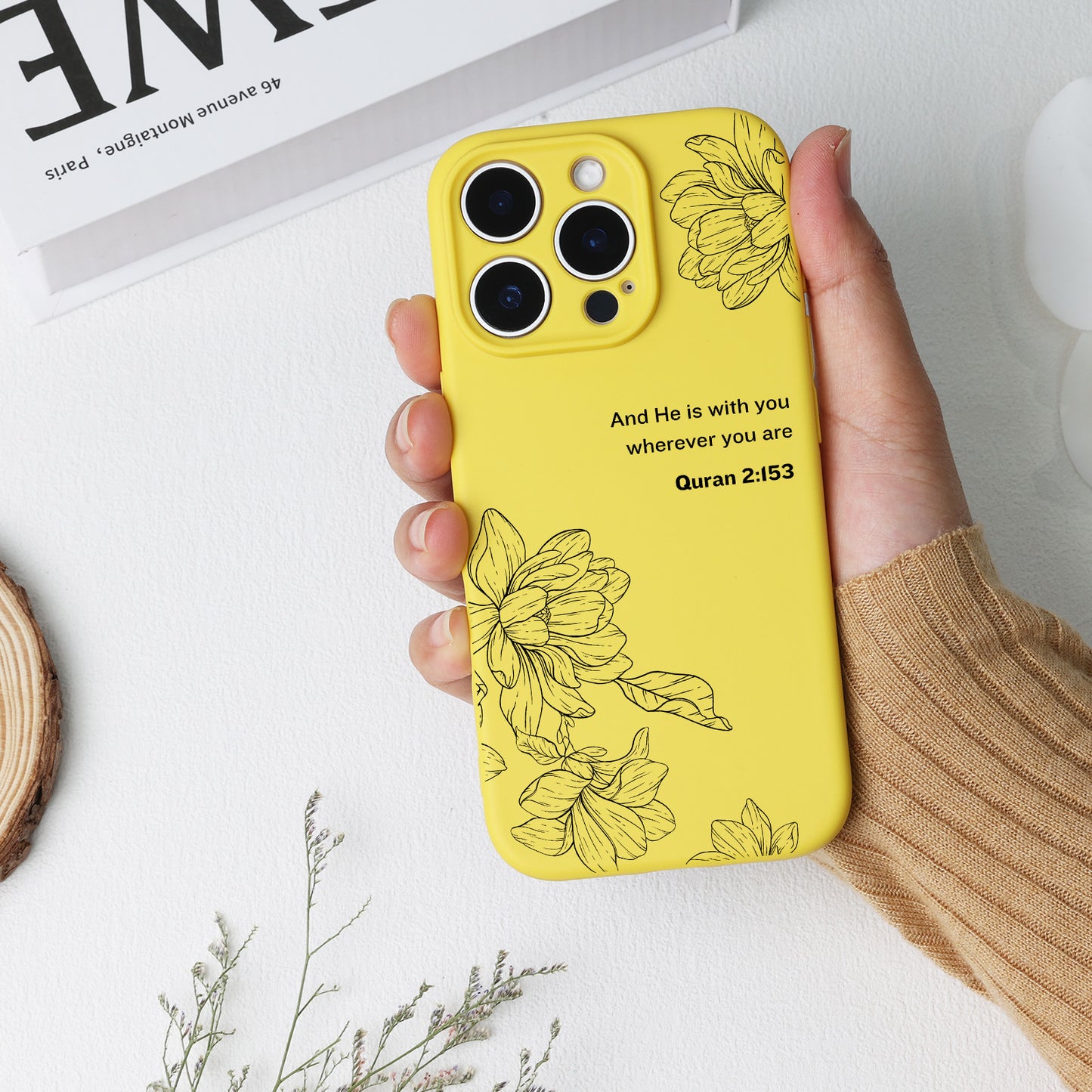 Magnolia with Quran Quote Phone Case