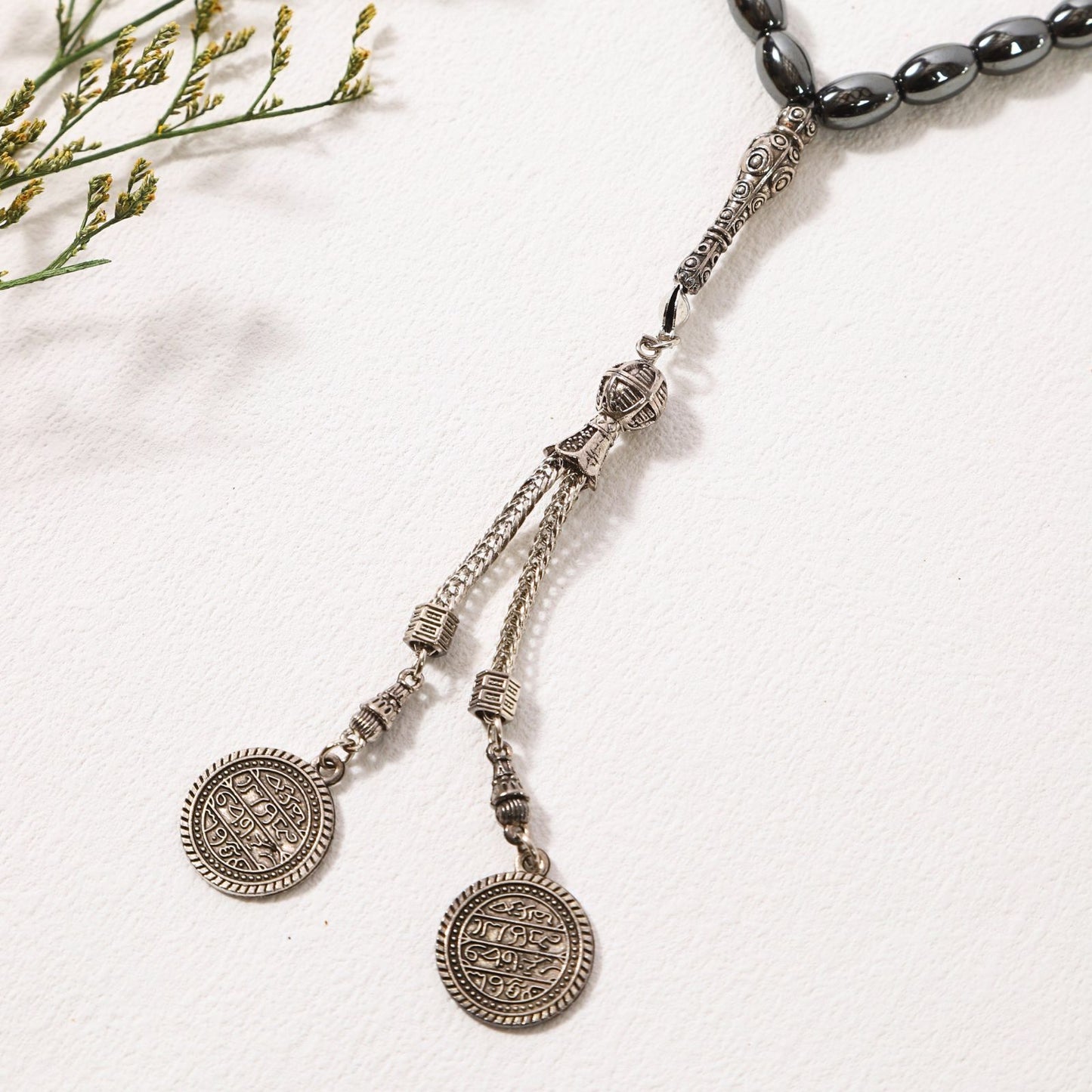 Oval Hematite–Tasbih Islamic Prayer Beads