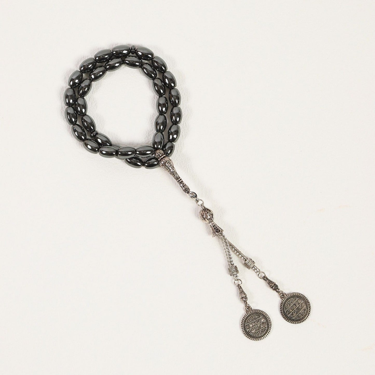 Oval Hematite–Tasbih Islamic Prayer Beads