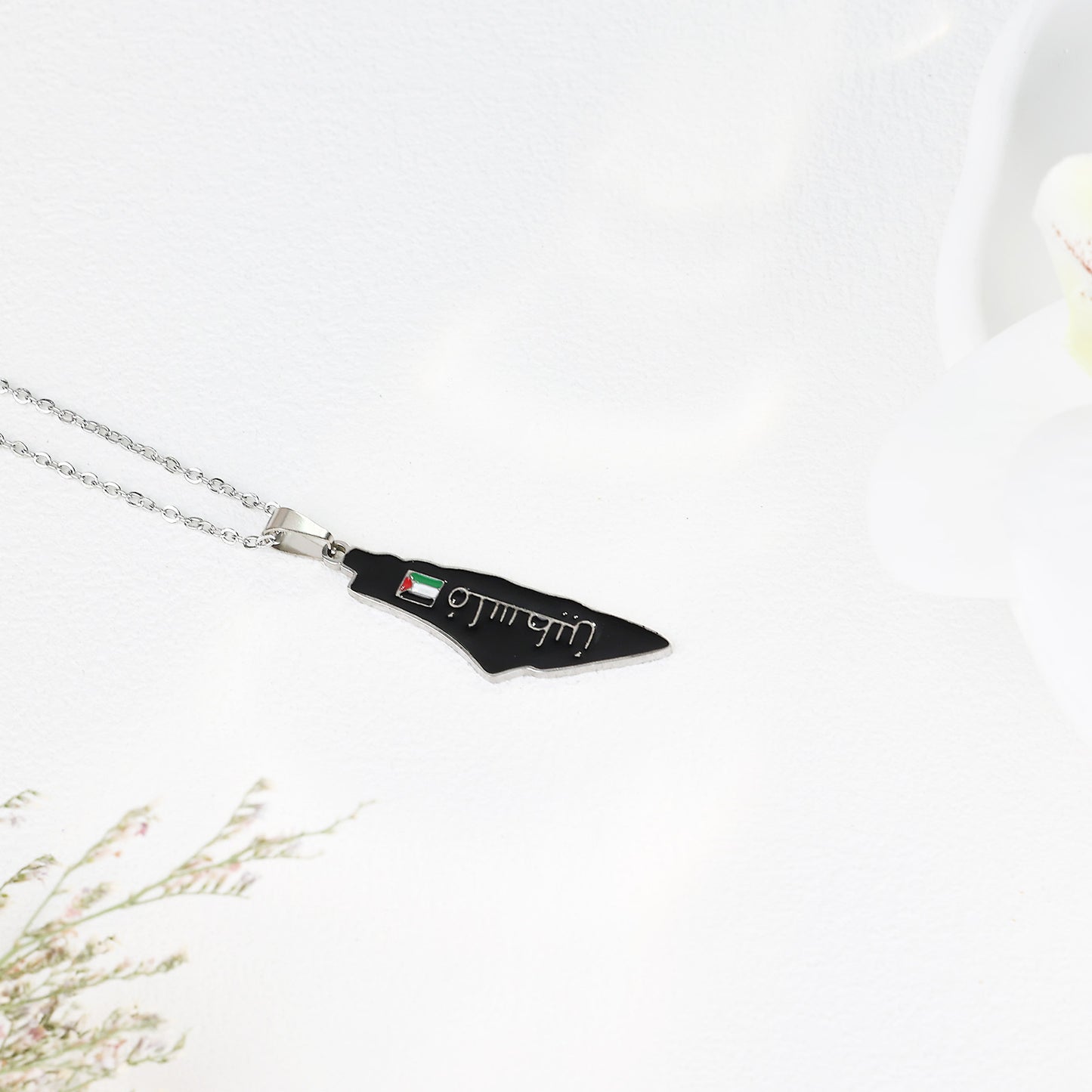 Palestine Map Shape Necklace