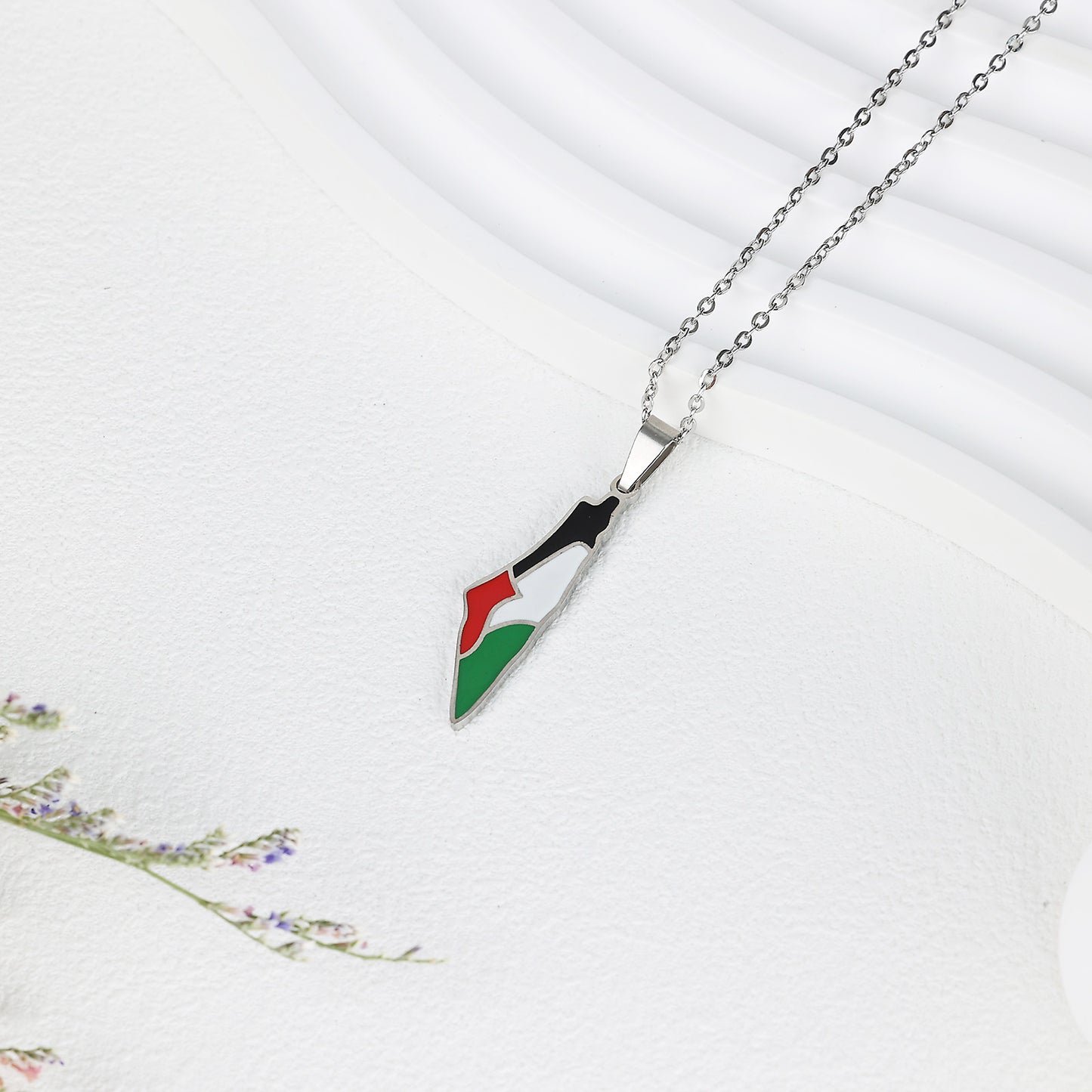Palestine Map Shape Necklace