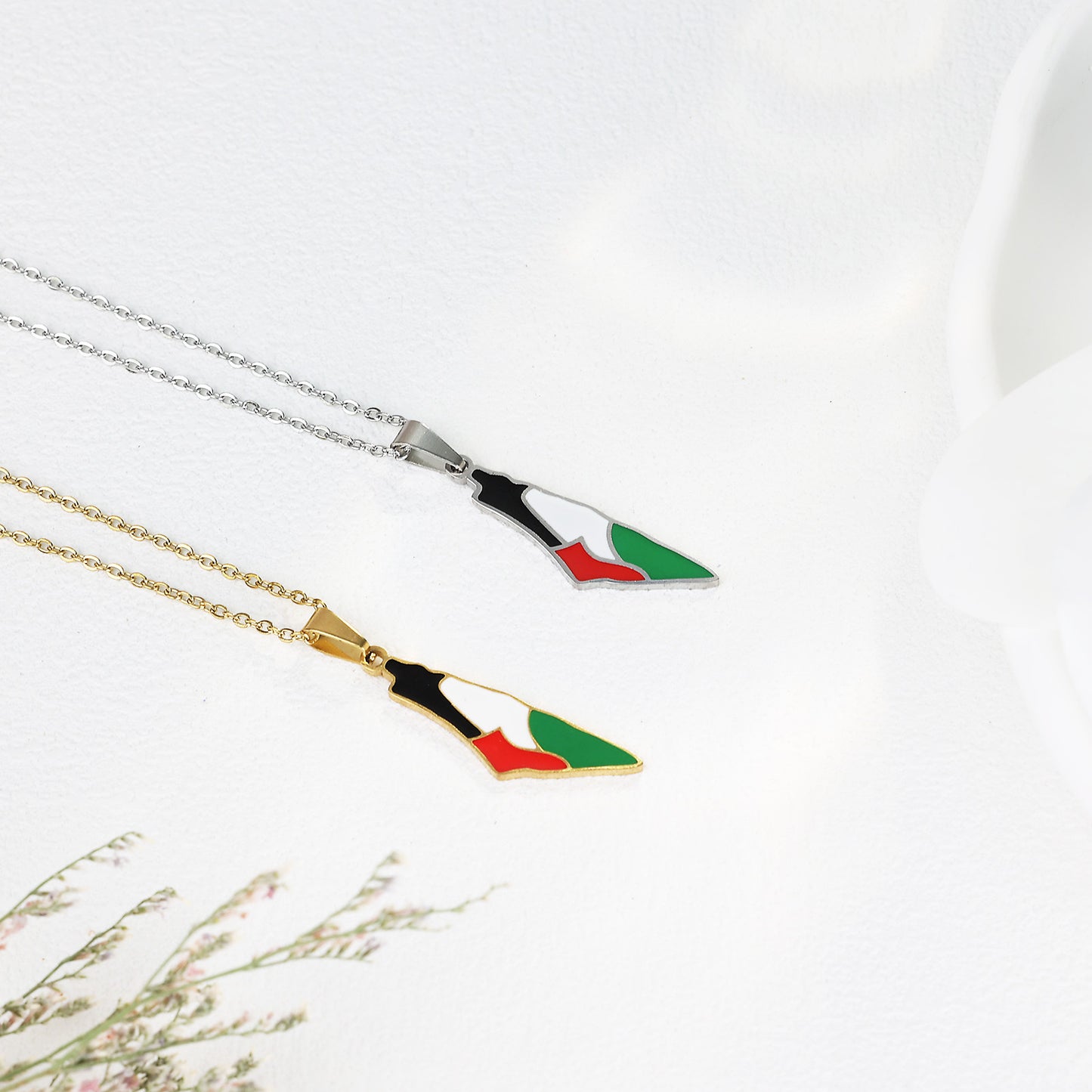 Palestine Map Shape Necklace