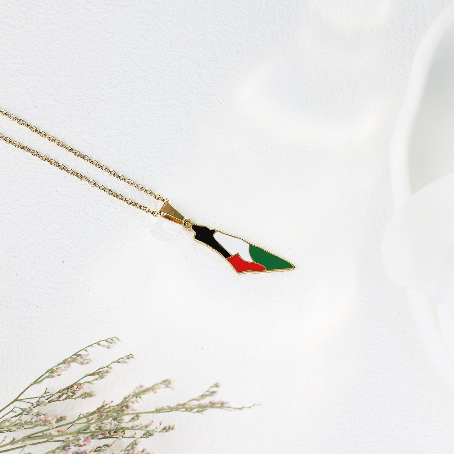 Palestine Map Shape Necklace
