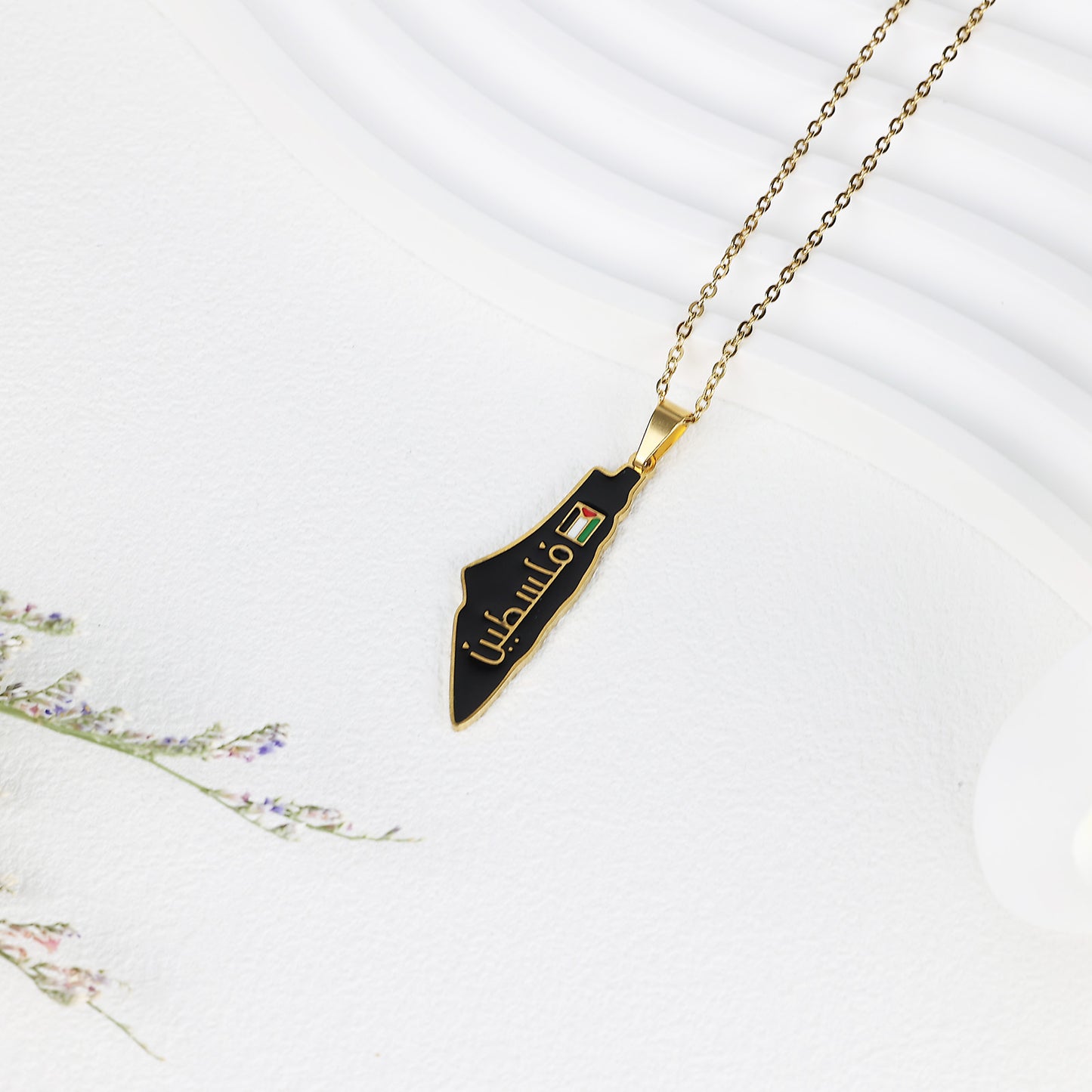 Palestine Map Shape Necklace