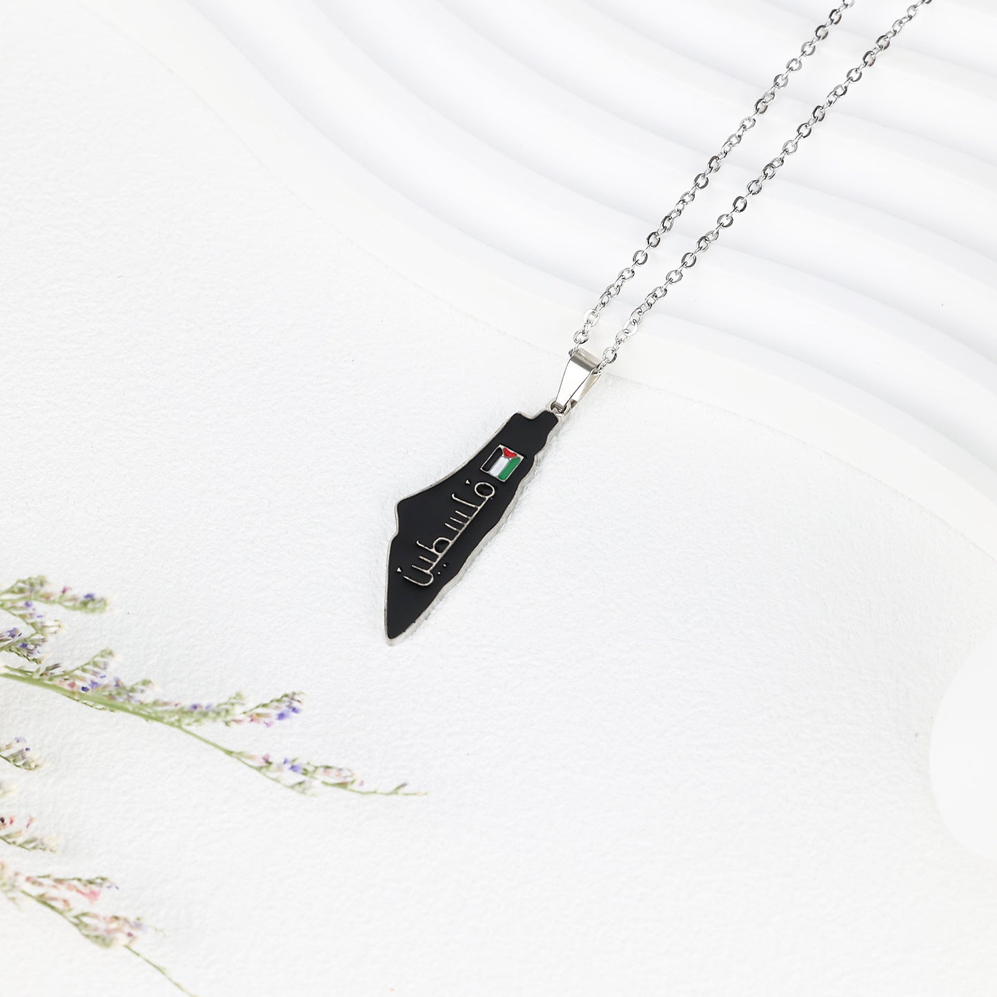 Palestine Map Shape Necklace