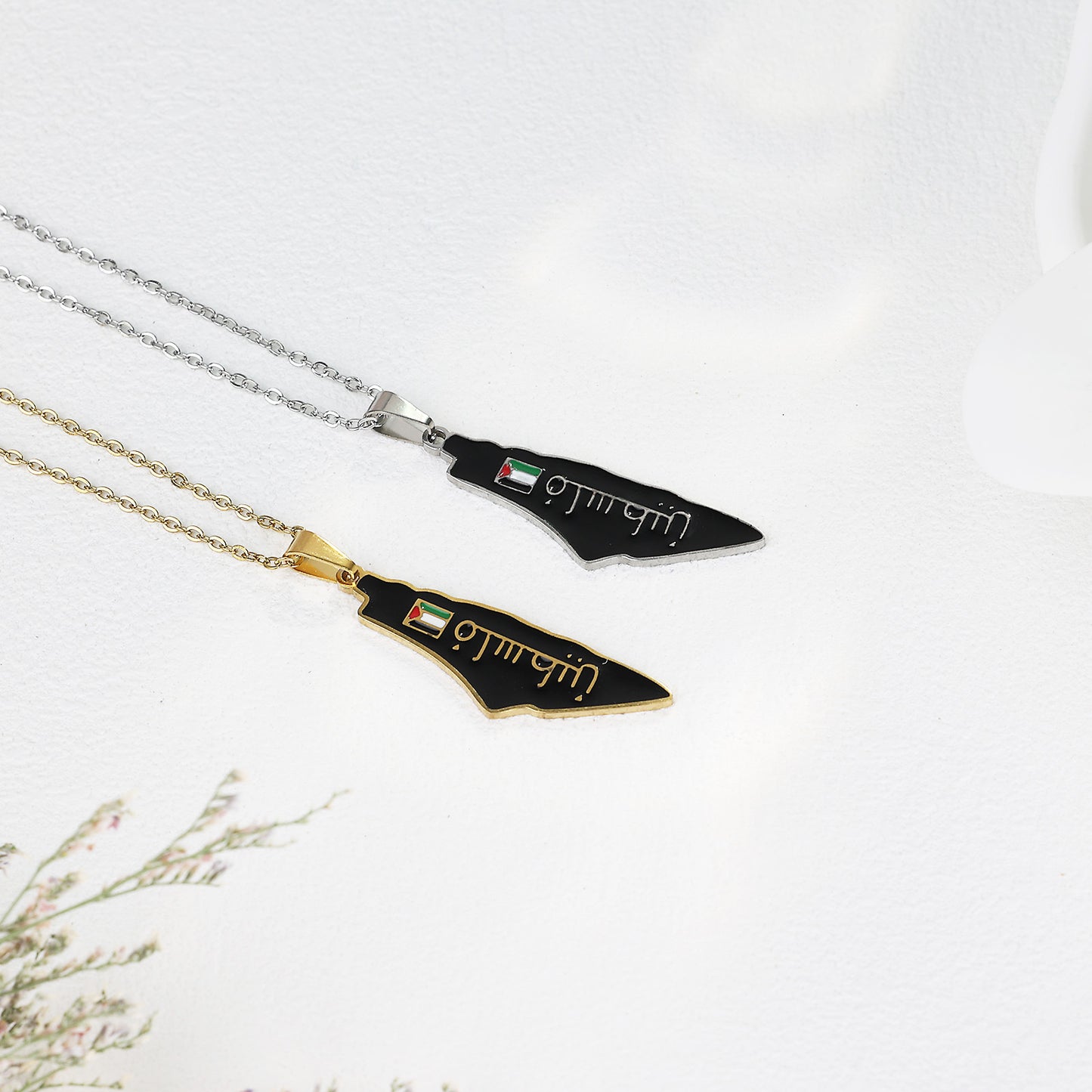 Palestine Map Shape Necklace