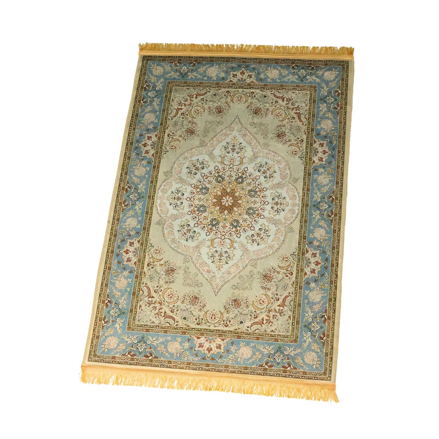Shiny Persian Pattern Muslin Prayer Rug