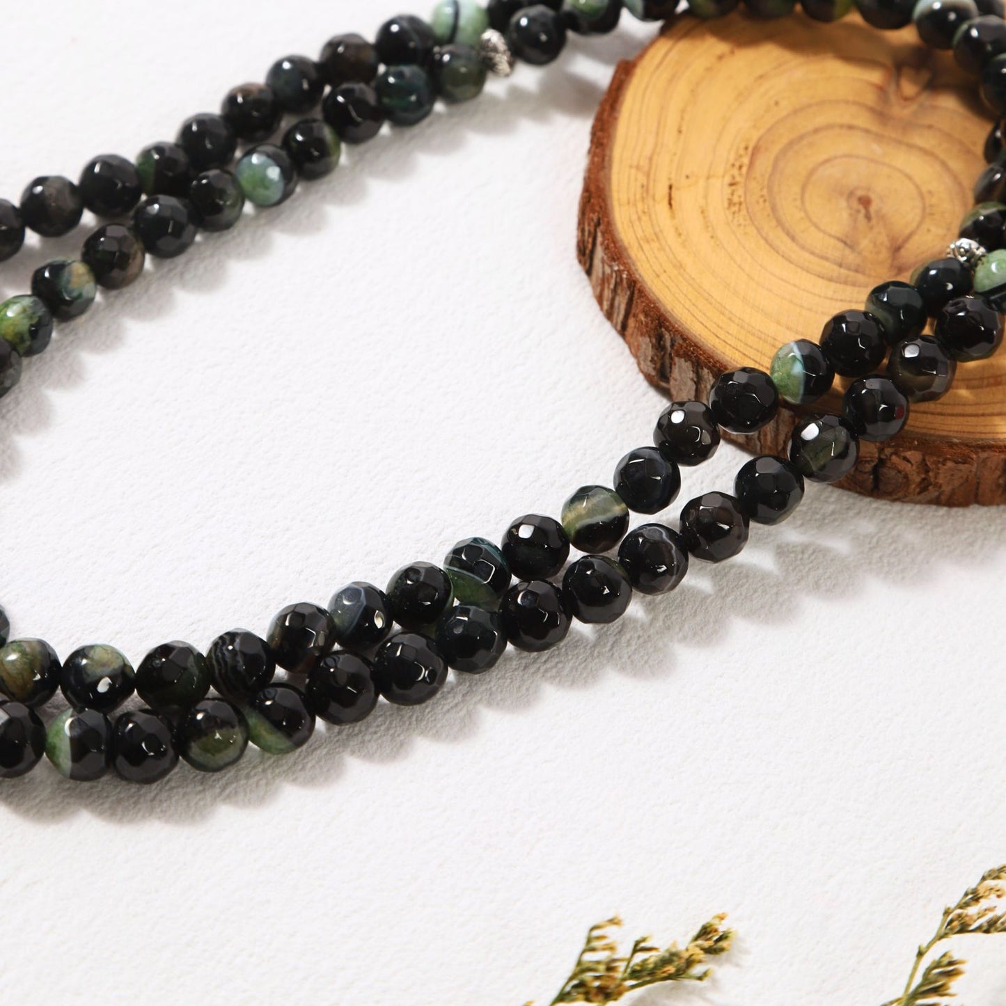 Polyhedron Dark Green Agate – Tasbih Islamic Prayer Beads