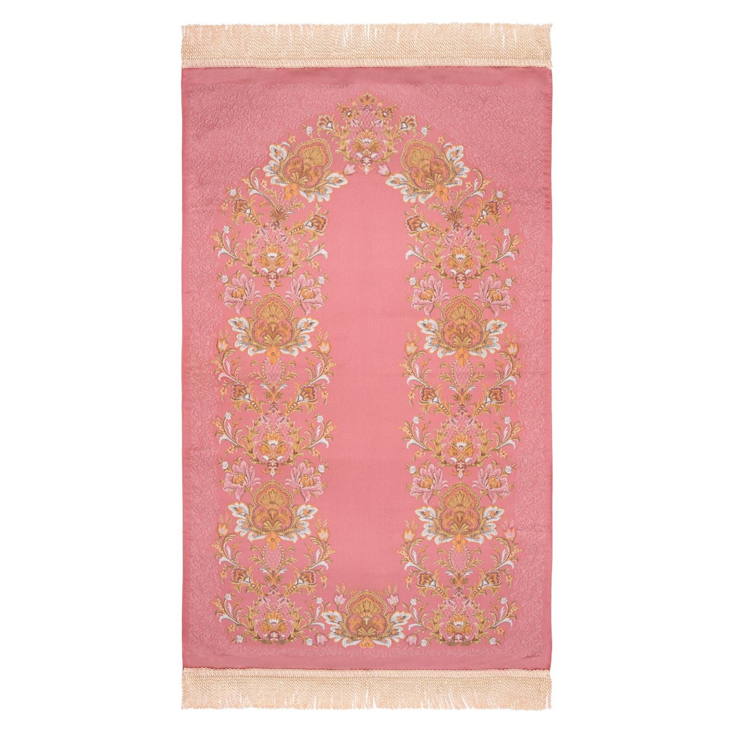 Silky & Lustrous Embroidered Prayer Rug