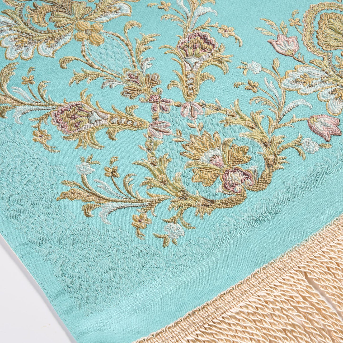 Silky & Lustrous Embroidered Prayer Rug