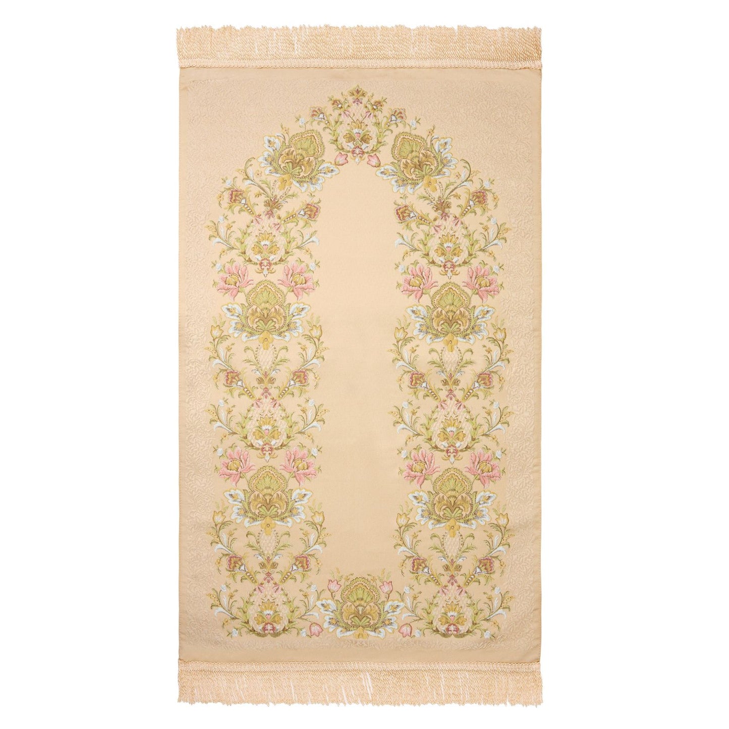 Silky & Lustrous Embroidered Prayer Rug