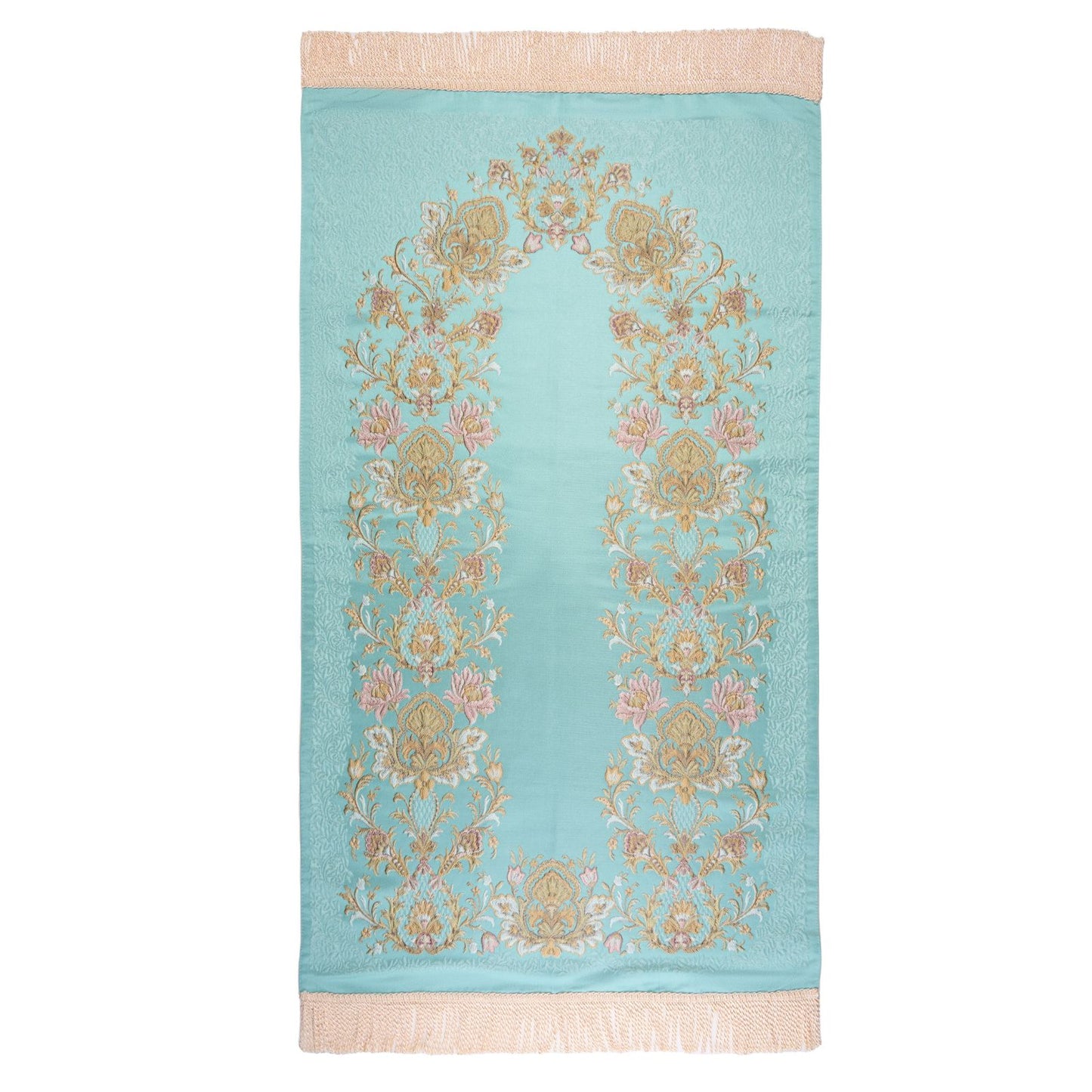 Silky & Lustrous Embroidered Prayer Rug